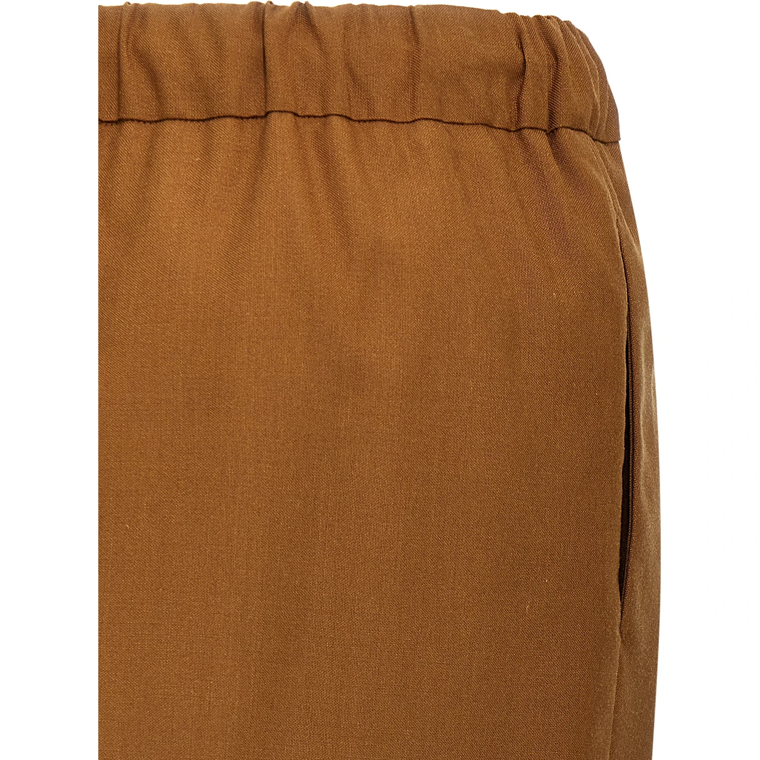 Brown Virgin Wool Long Skirt