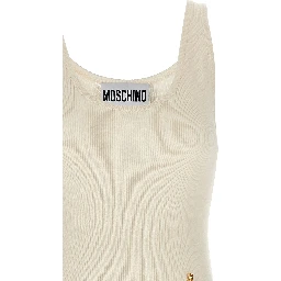 White Virgin Wool Sleeveles T-Shirt