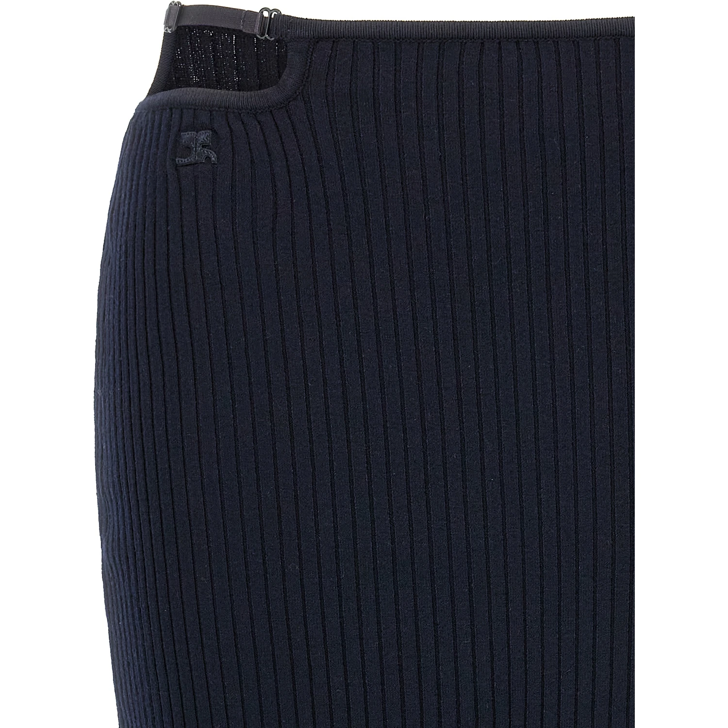 Blue Viscose Midi Skirt