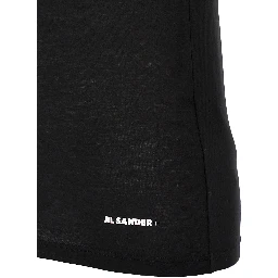 Black Cotton Sleeveles T-Shirt