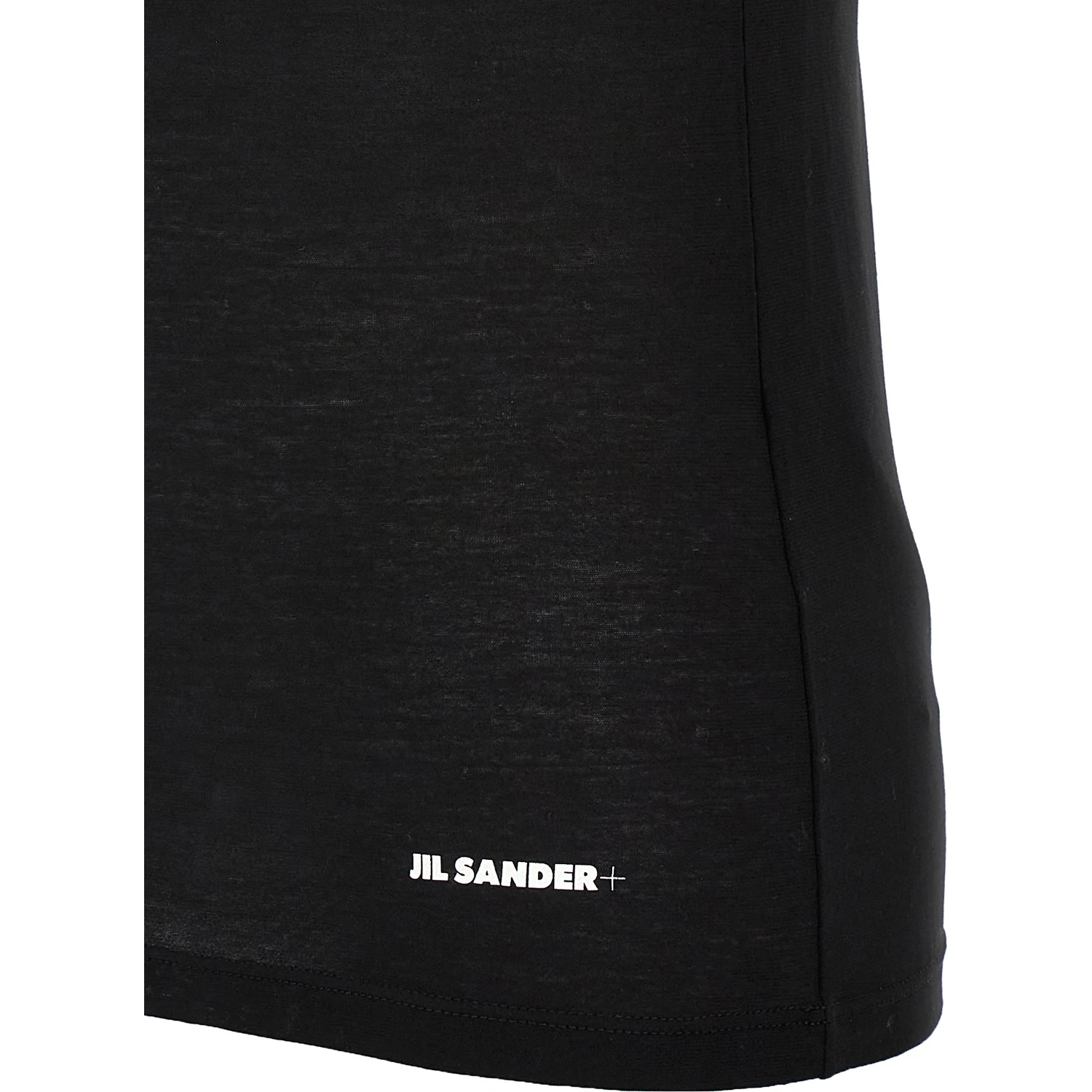 Black Cotton Sleeveles T-Shirt