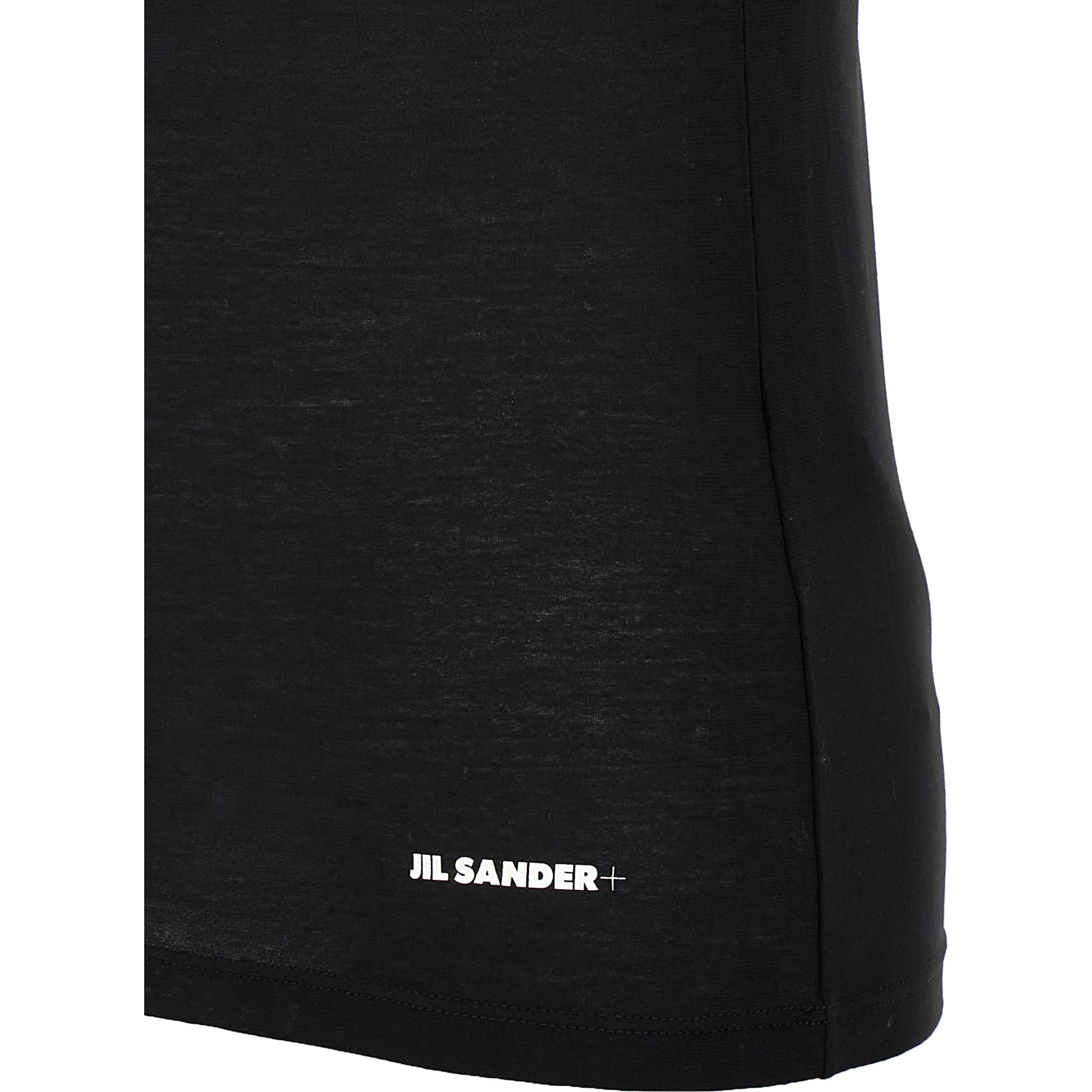Black Cotton Sleeveles T-Shirt