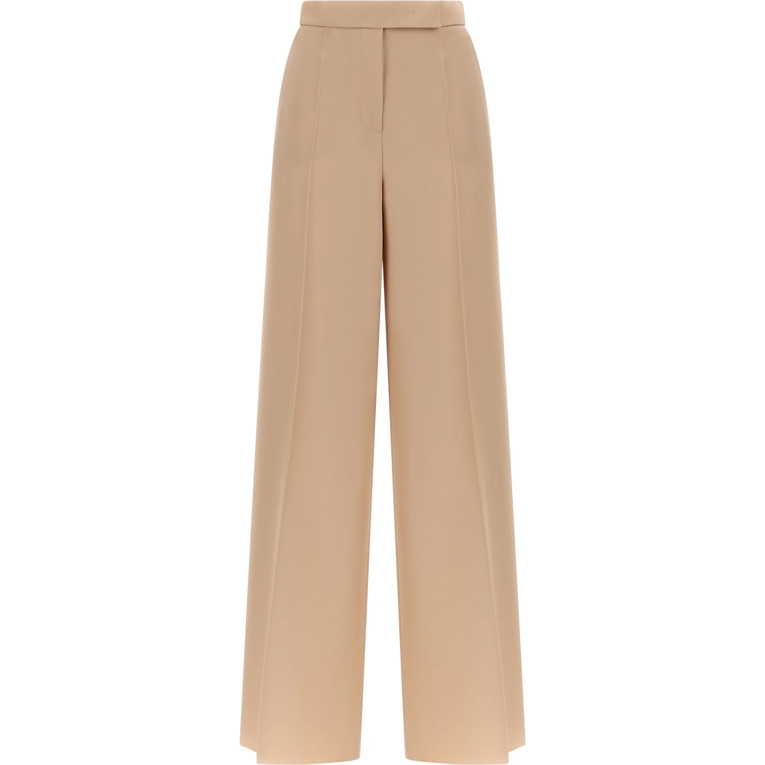 Beige Virgin Wool Casual Pants