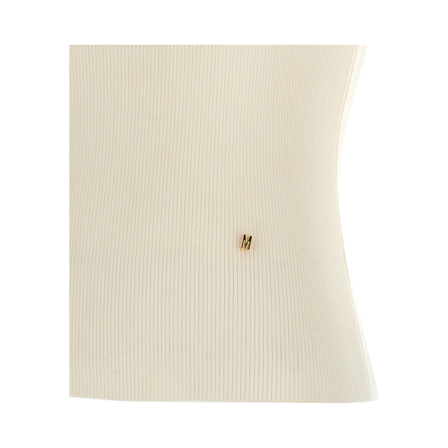 White Virgin Wool Sleeveles T-Shirt