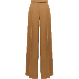 Brown Virgin Wool Casual Pants