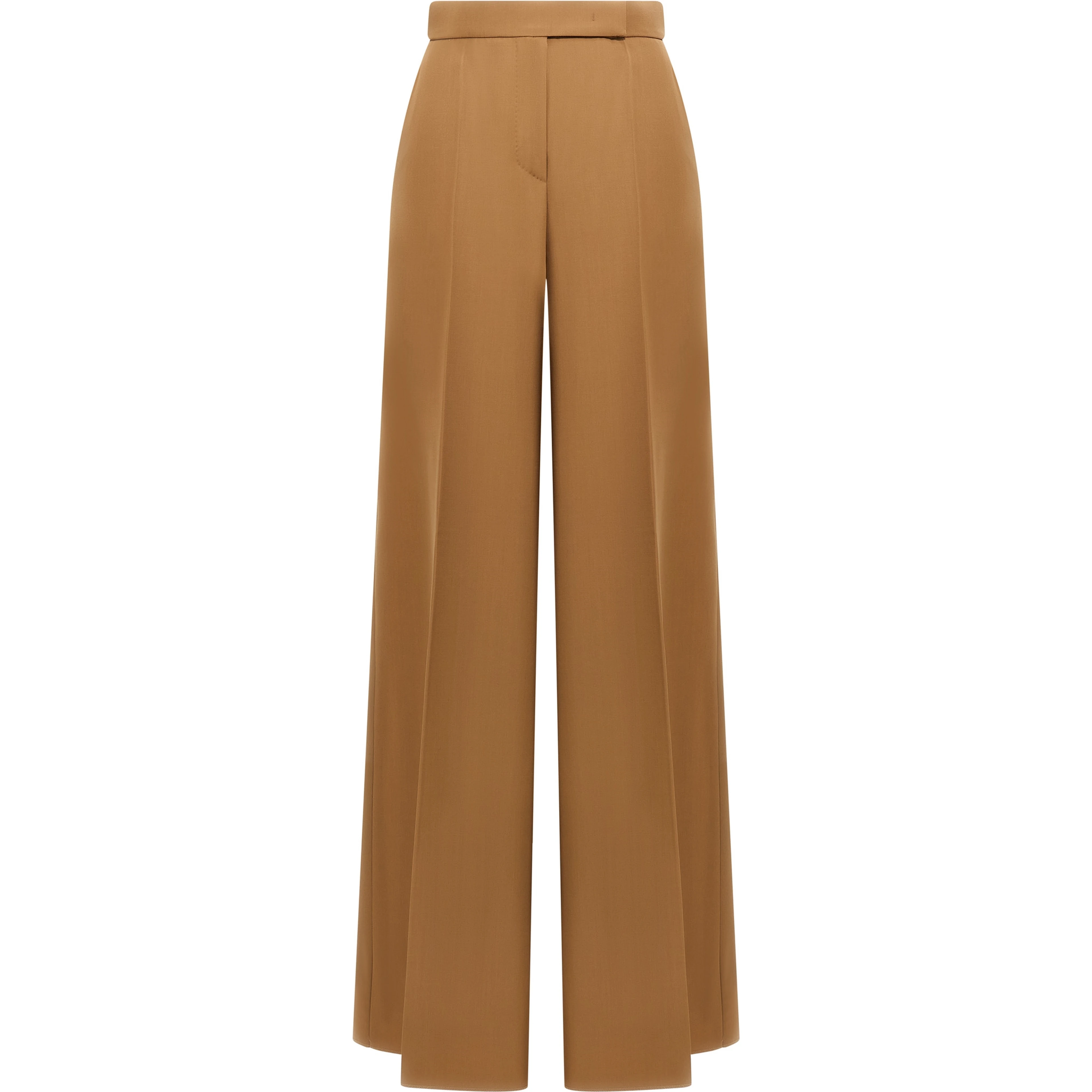 Brown Virgin Wool Casual Pants