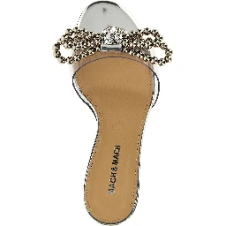 Silver Pvc Stiletto Heel Sandals