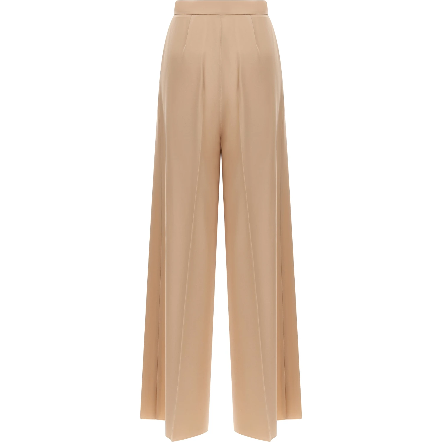 Beige Virgin Wool Casual Pants