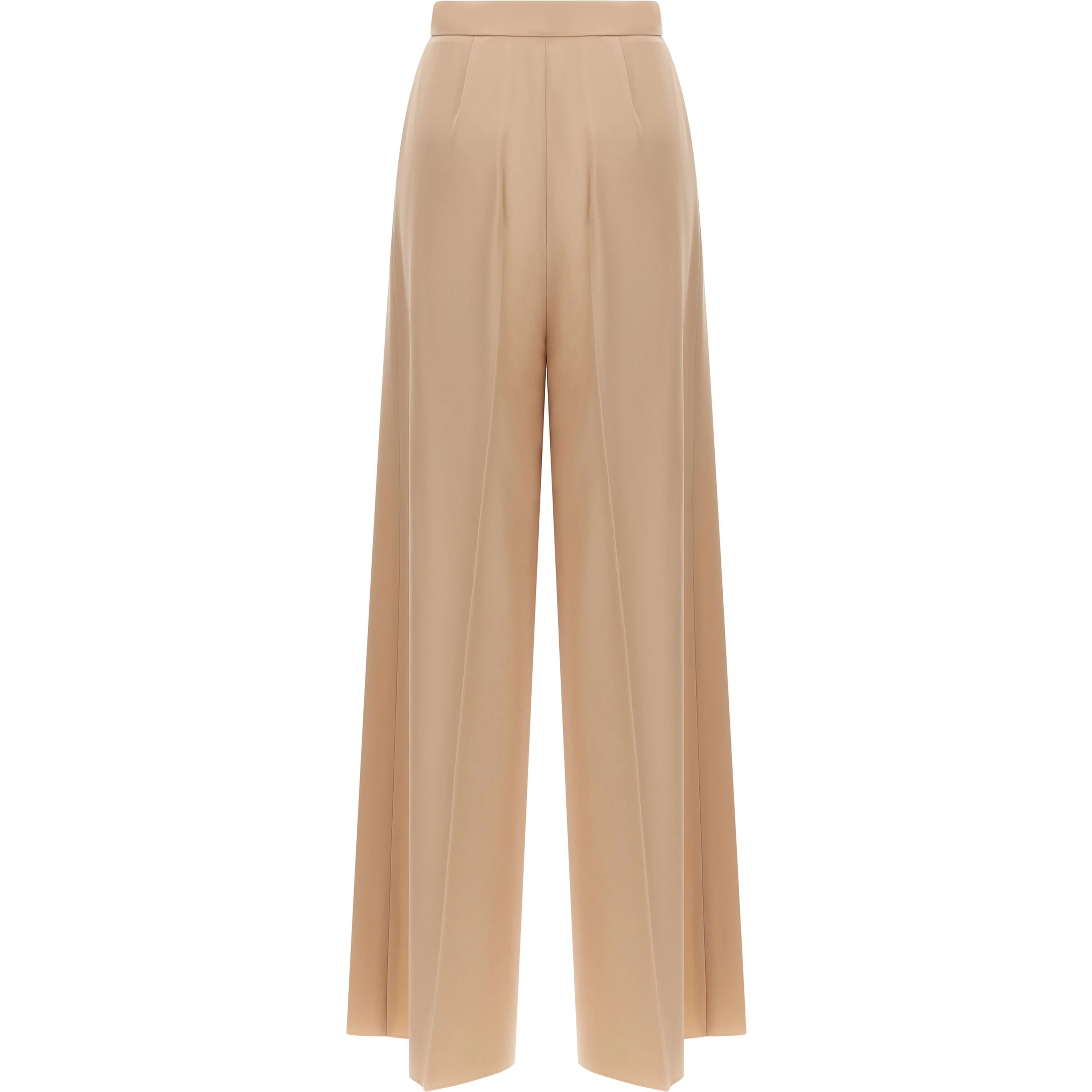 Beige Virgin Wool Casual Pants
