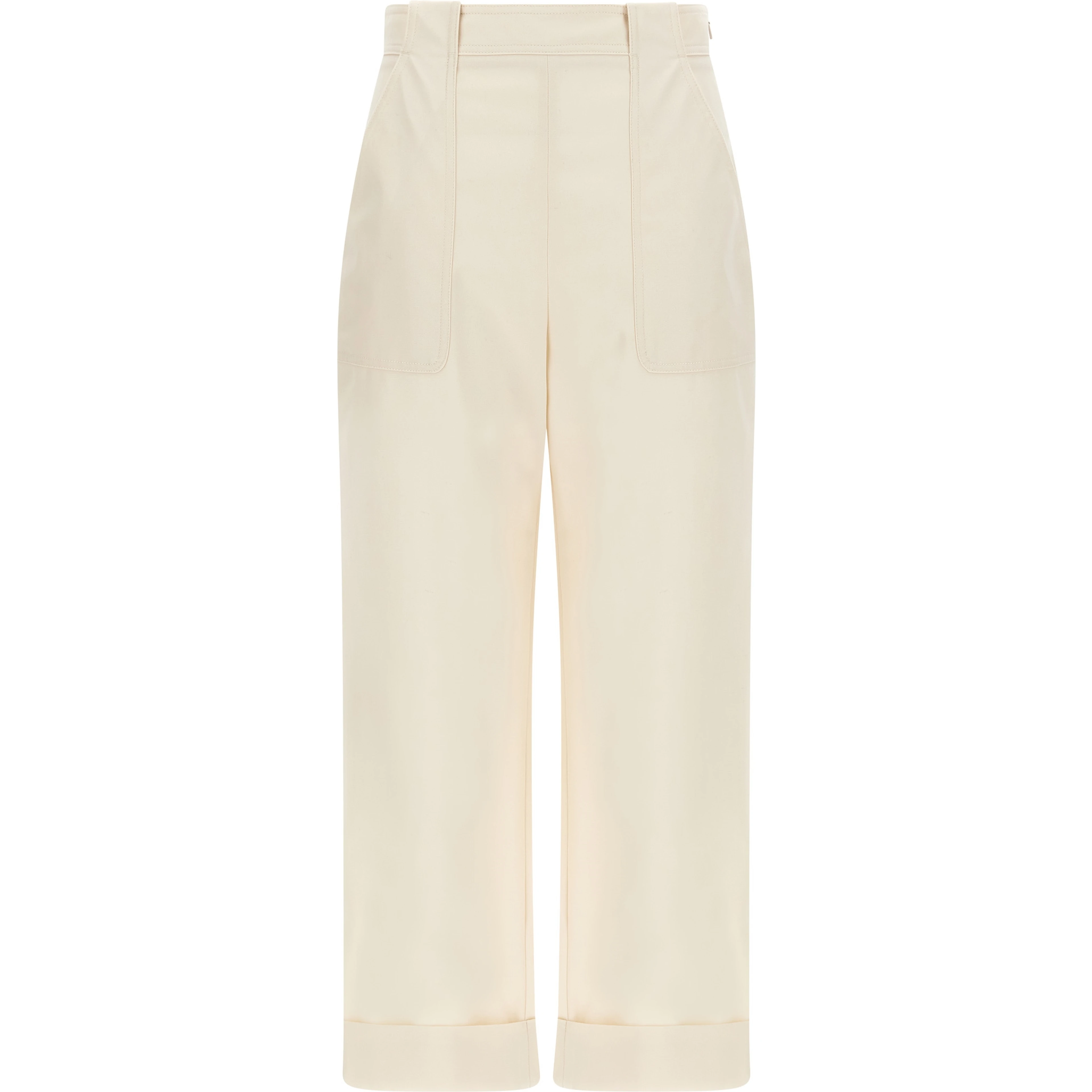 White Cotton Casual Pants