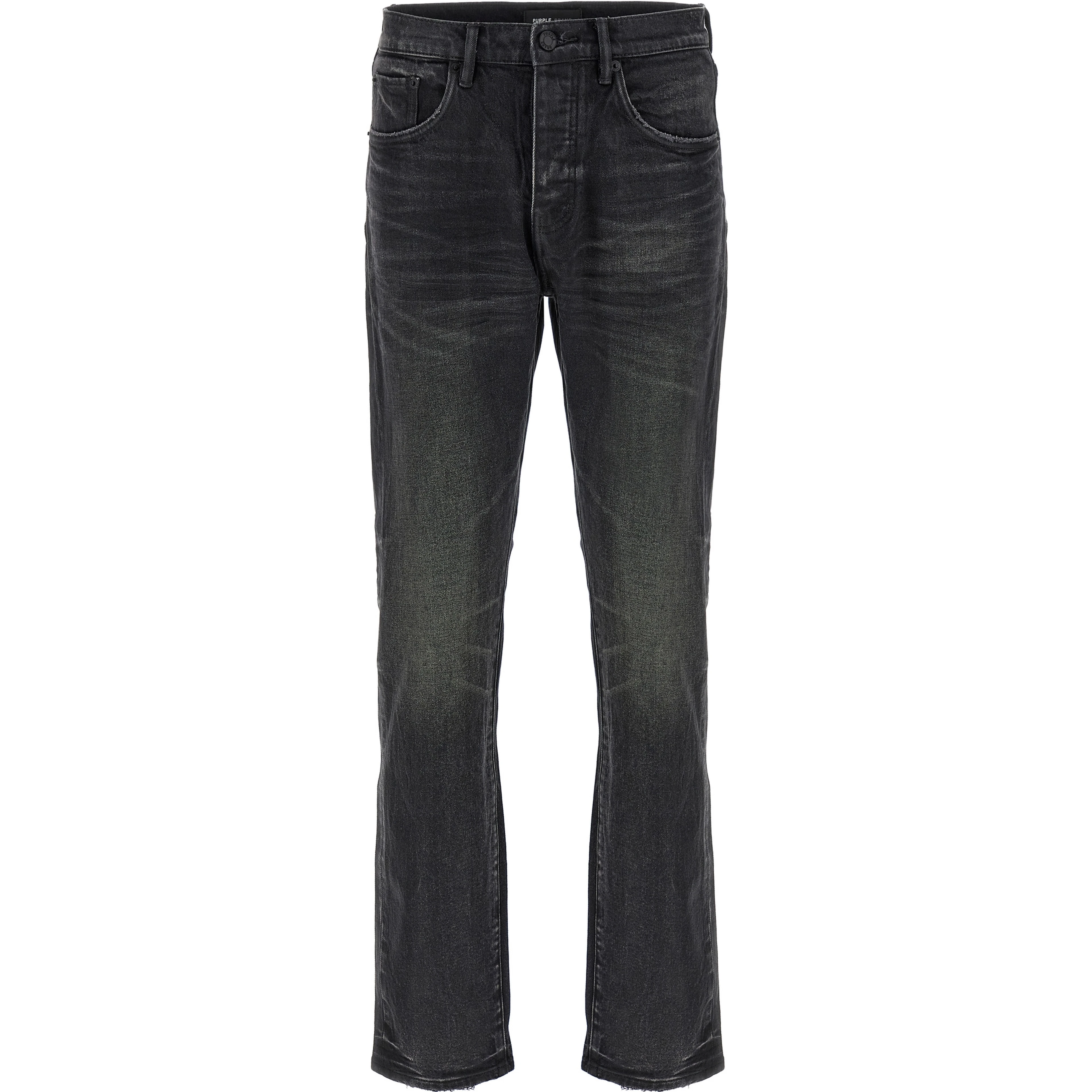 Black Cotton Straight-Leg Jeans