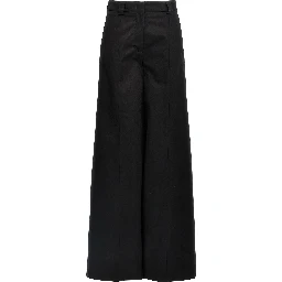 Black Cotton Casual Pants