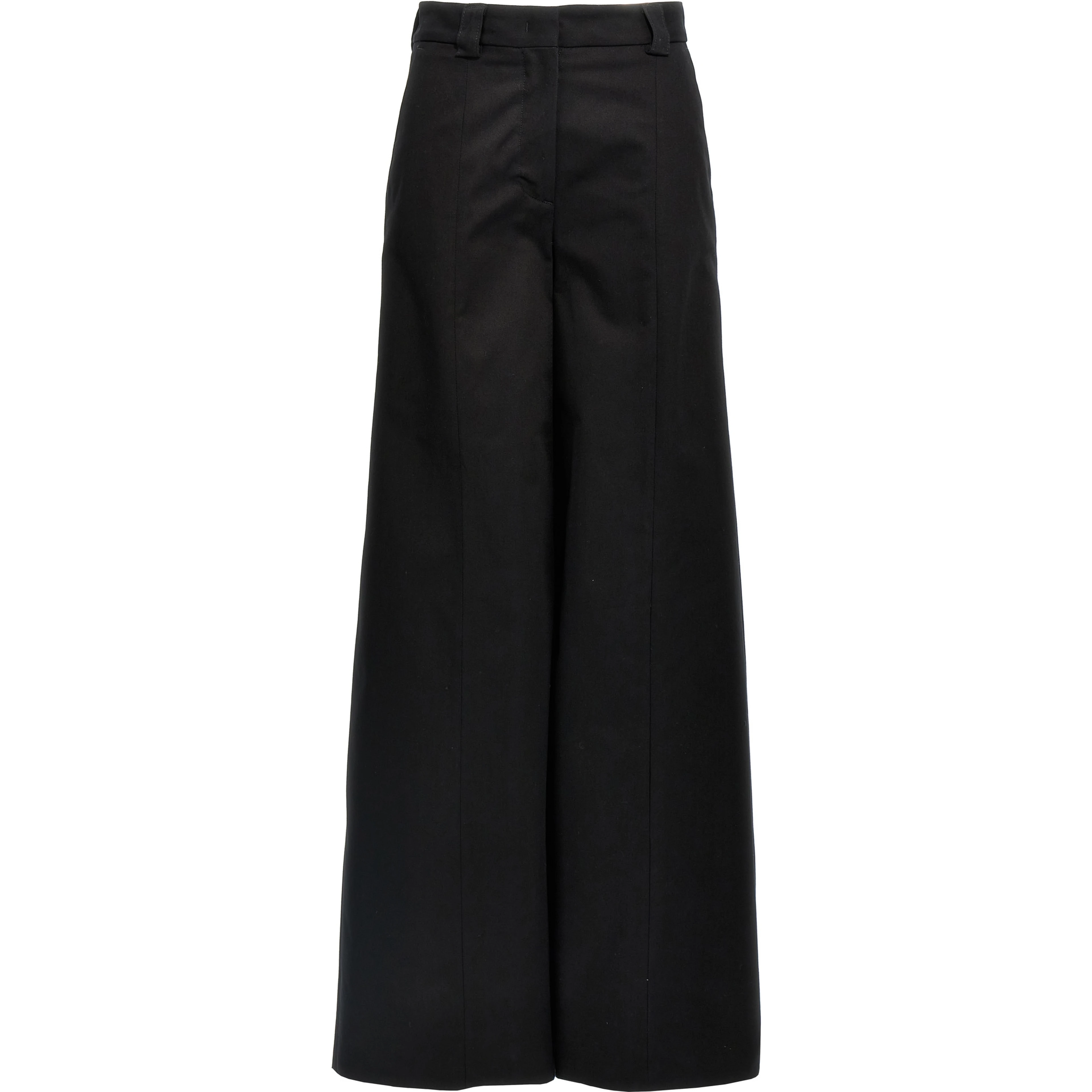Black Cotton Casual Pants