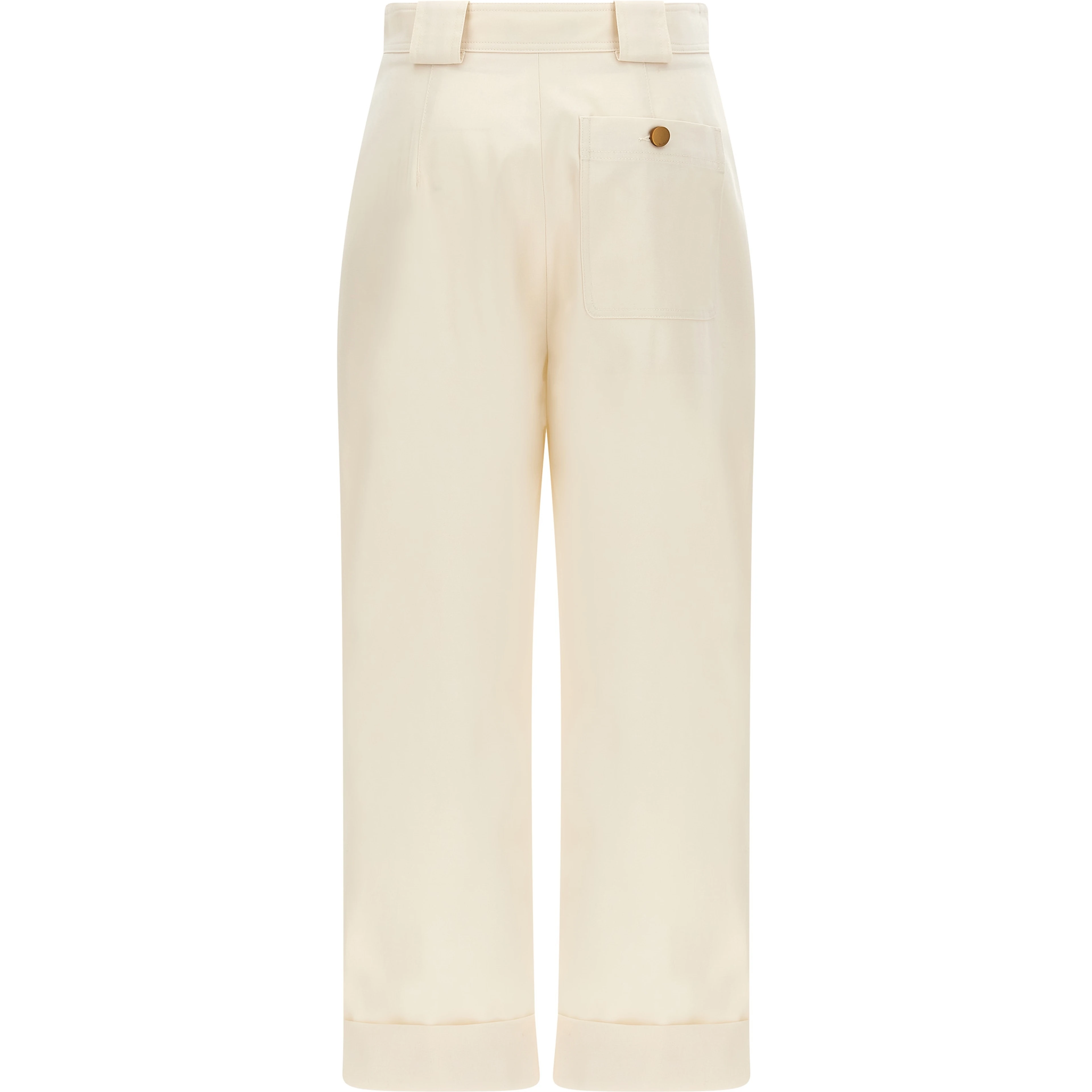 White Cotton Casual Pants