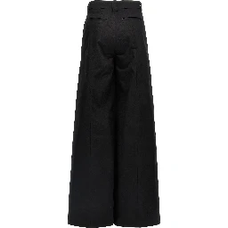 Black Cotton Casual Pants