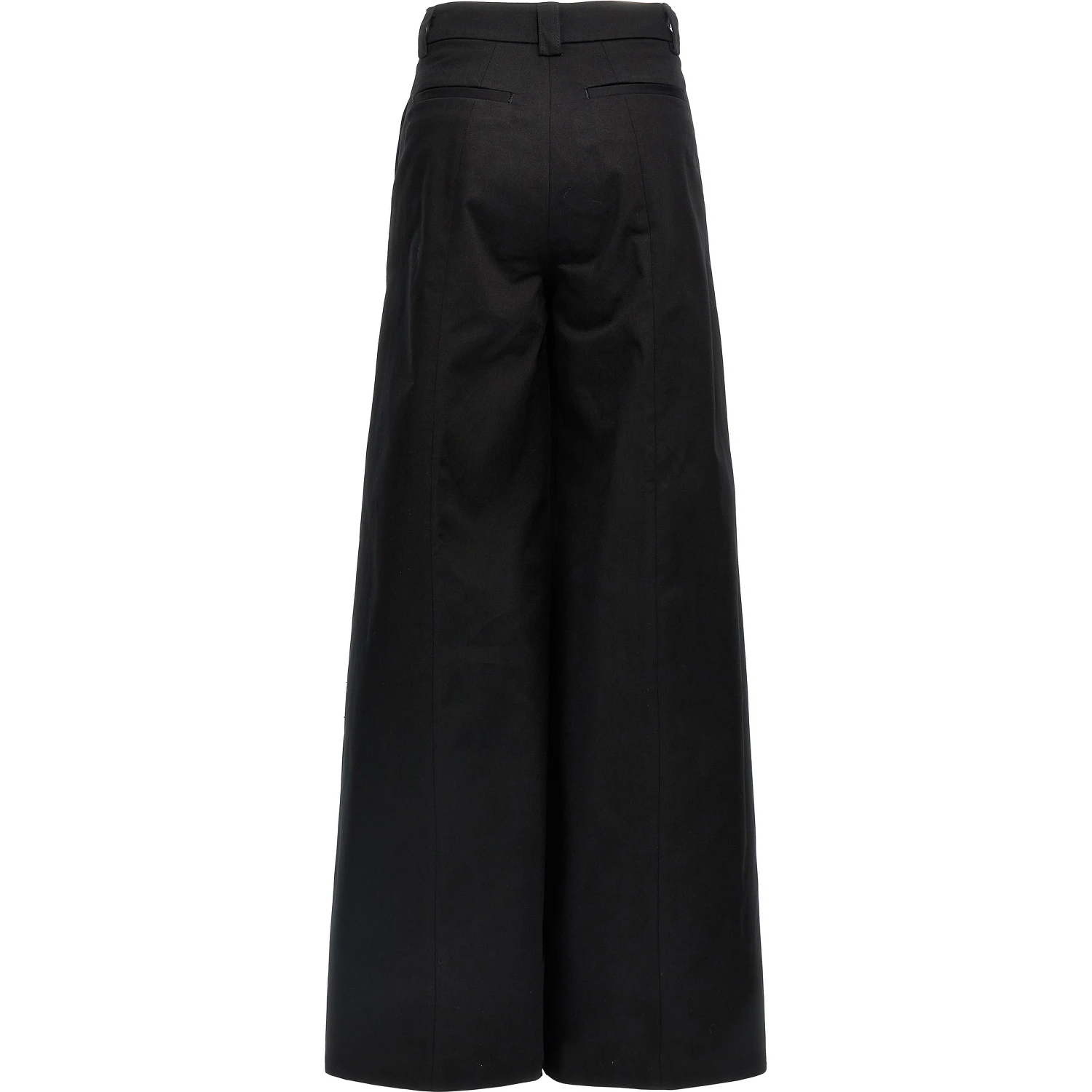 Black Cotton Casual Pants