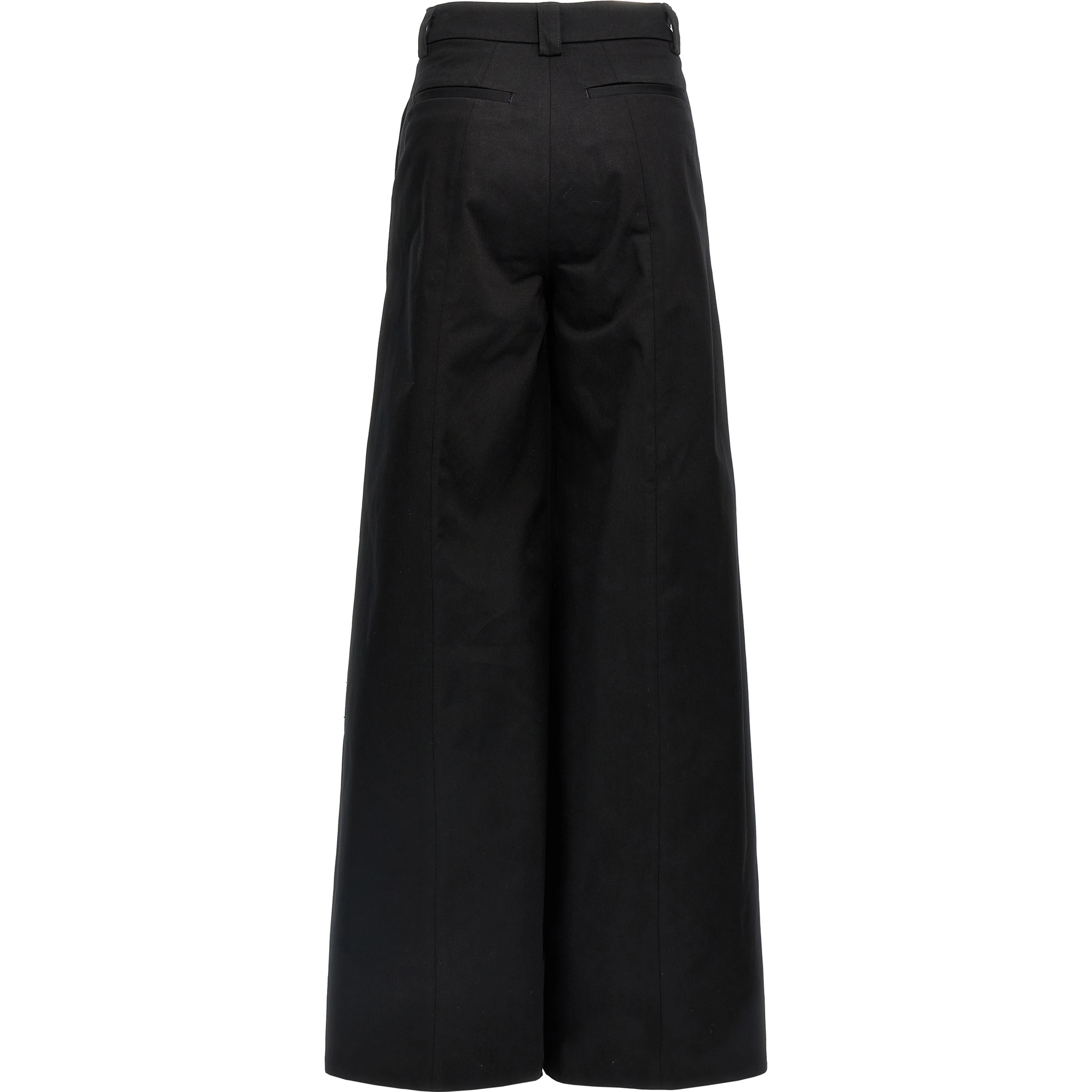 Black Cotton Casual Pants