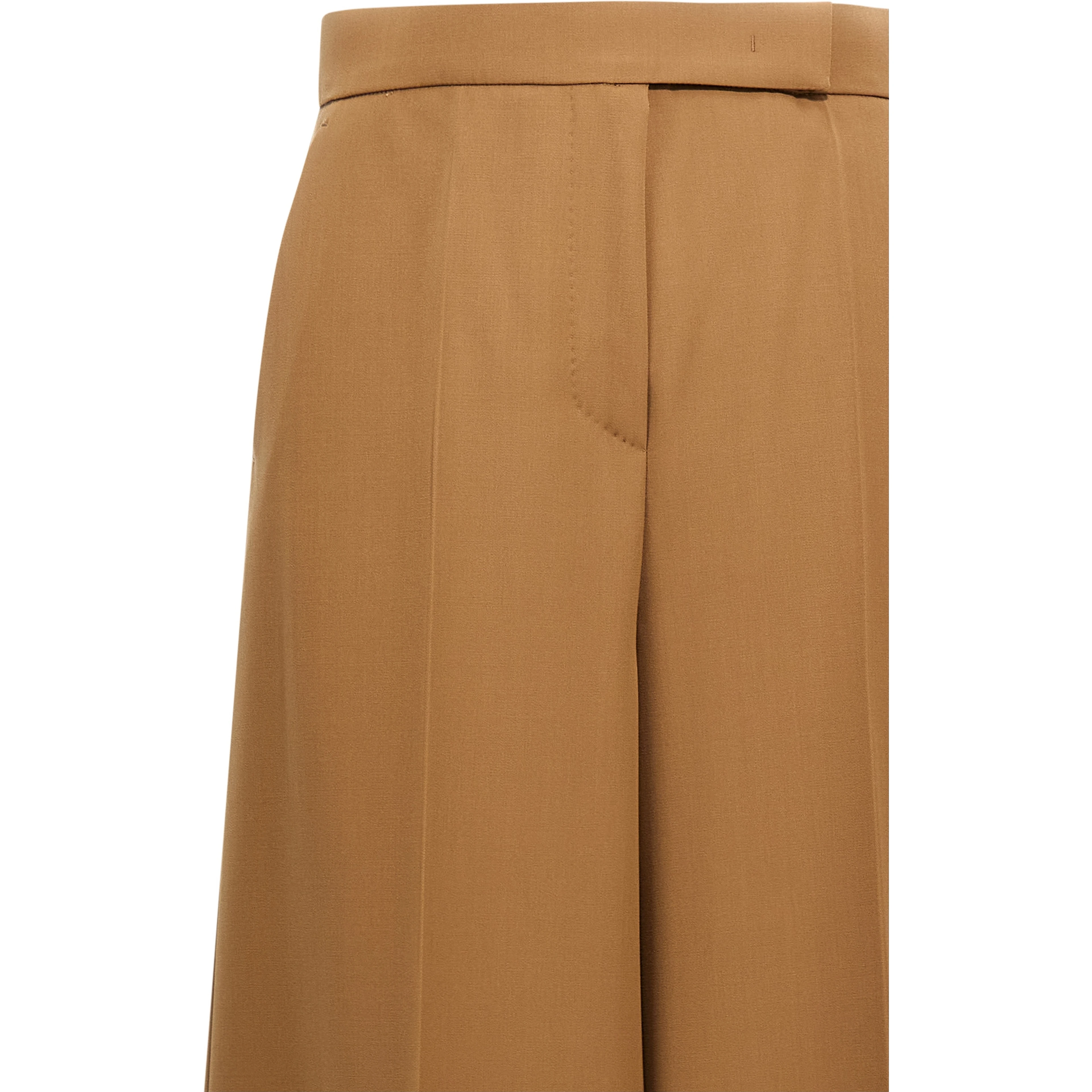 Brown Virgin Wool Casual Pants