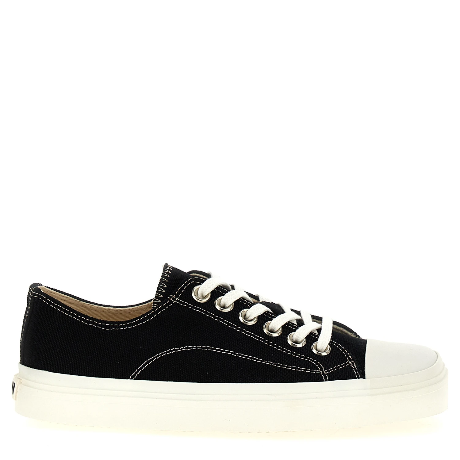 Black Cotton Low Top Sneakers