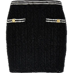 Bicolor Cotton Long Skirt