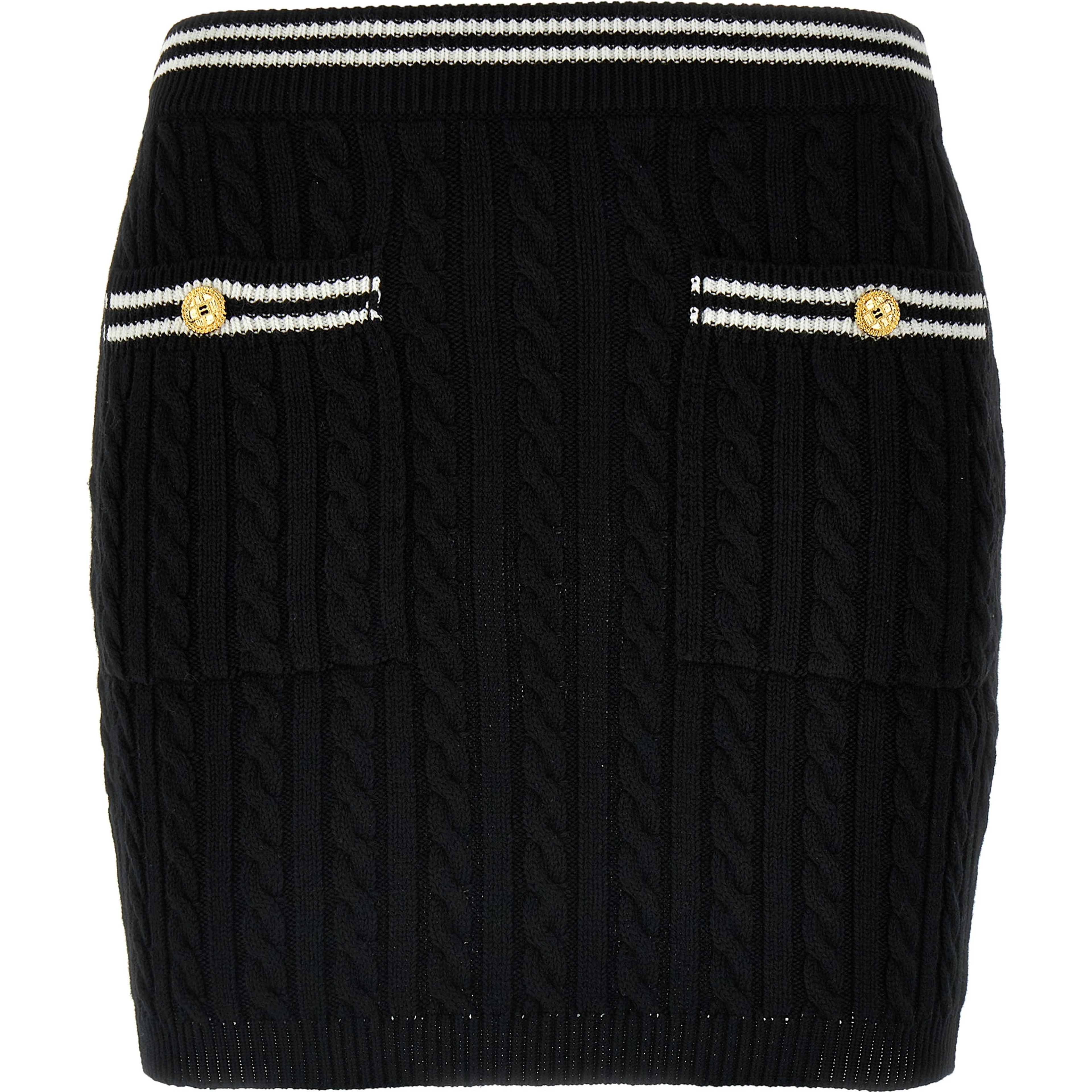 Bicolor Cotton Long Skirt