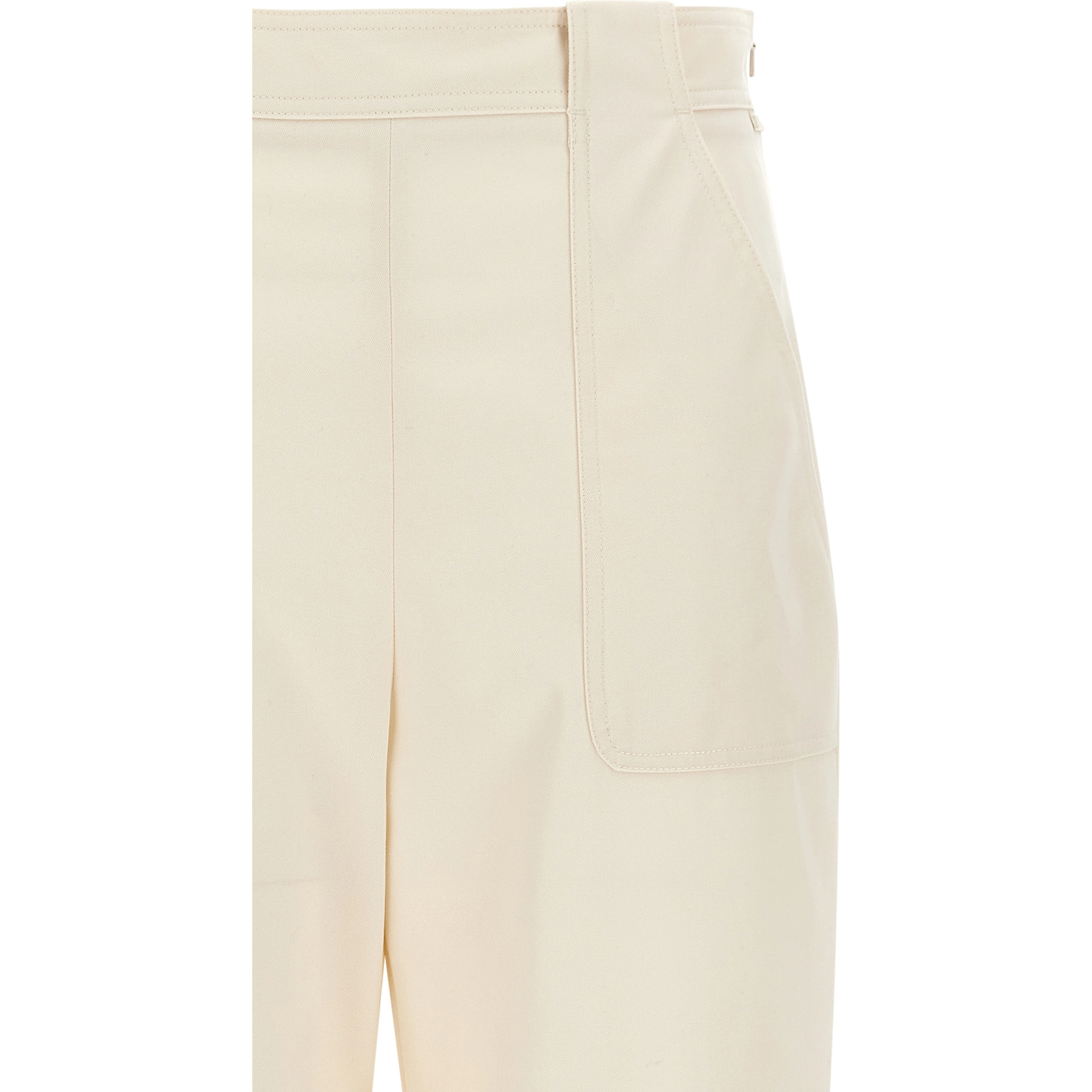 White Cotton Casual Pants