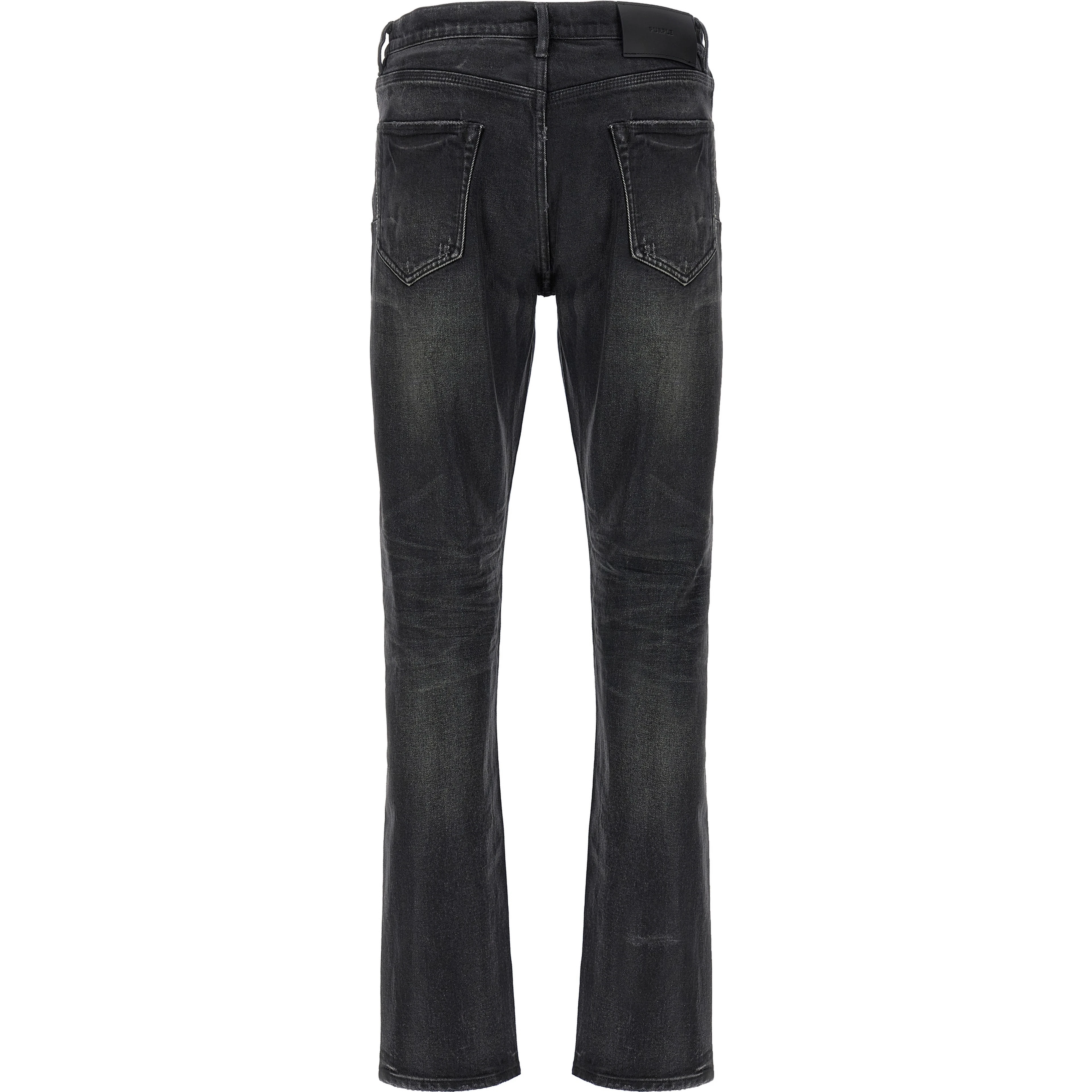 Black Cotton Straight-Leg Jeans