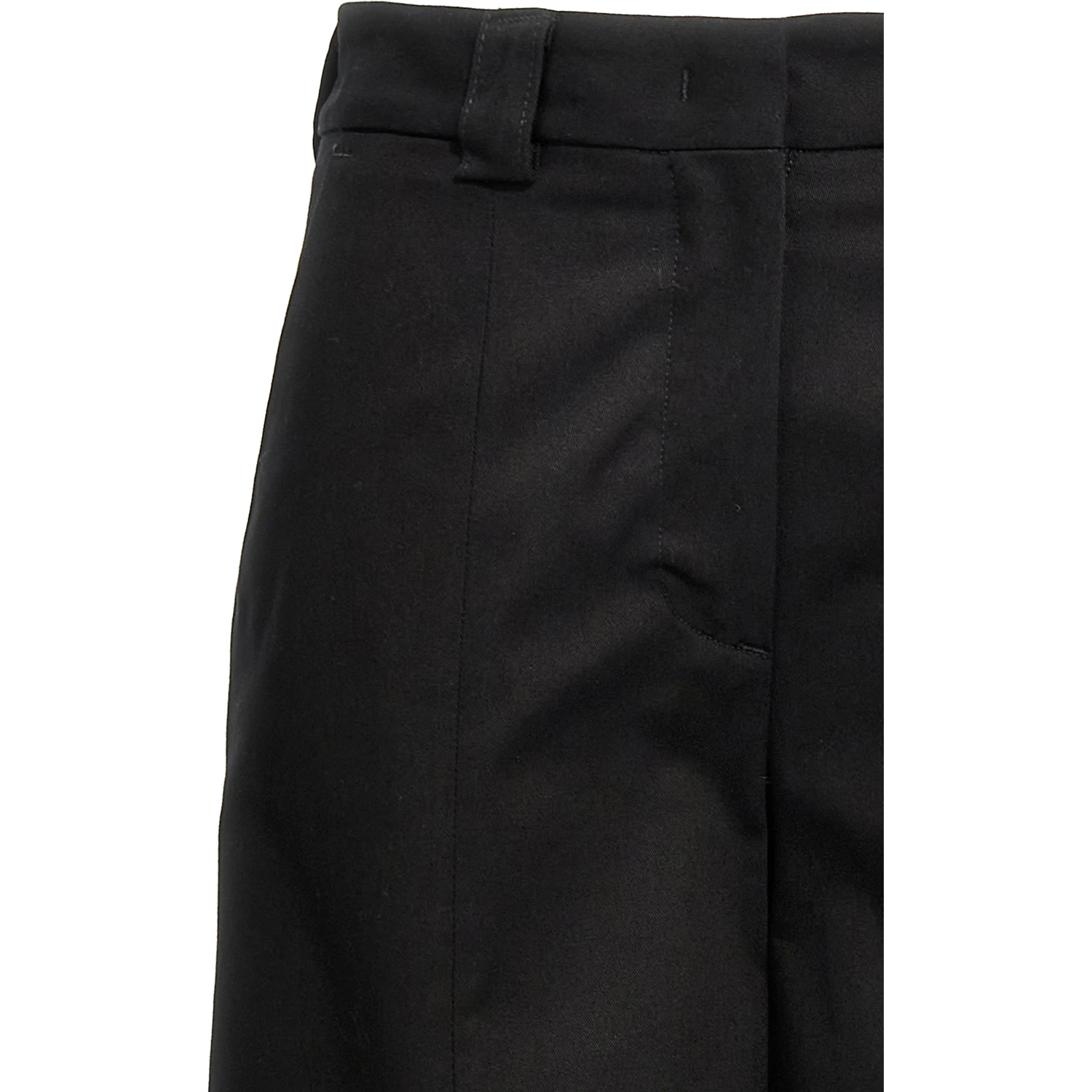 Black Cotton Casual Pants