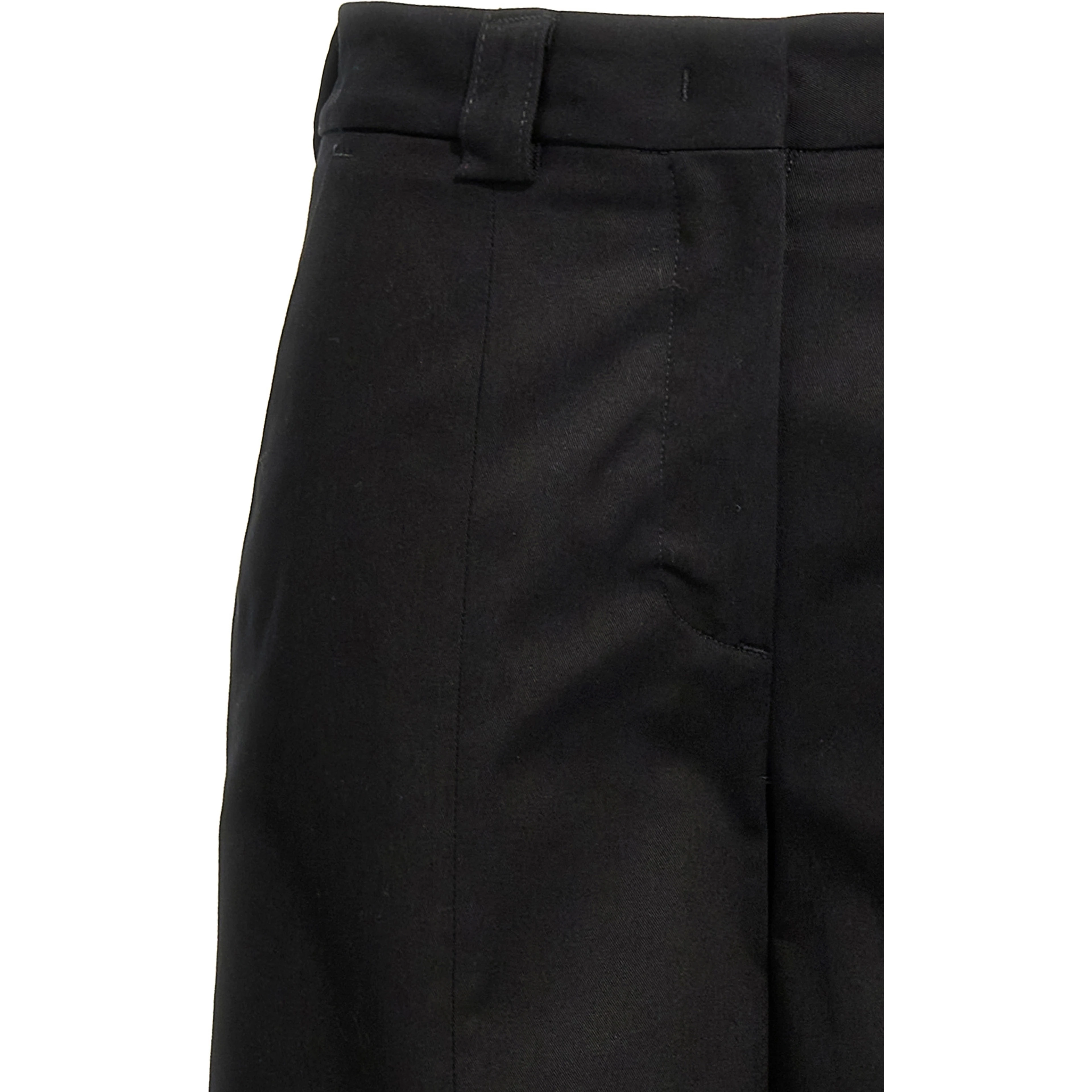 Black Cotton Casual Pants