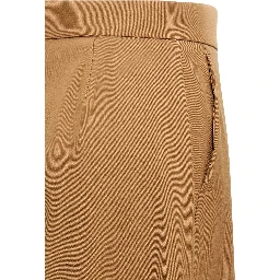 Brown Virgin Wool Casual Pants