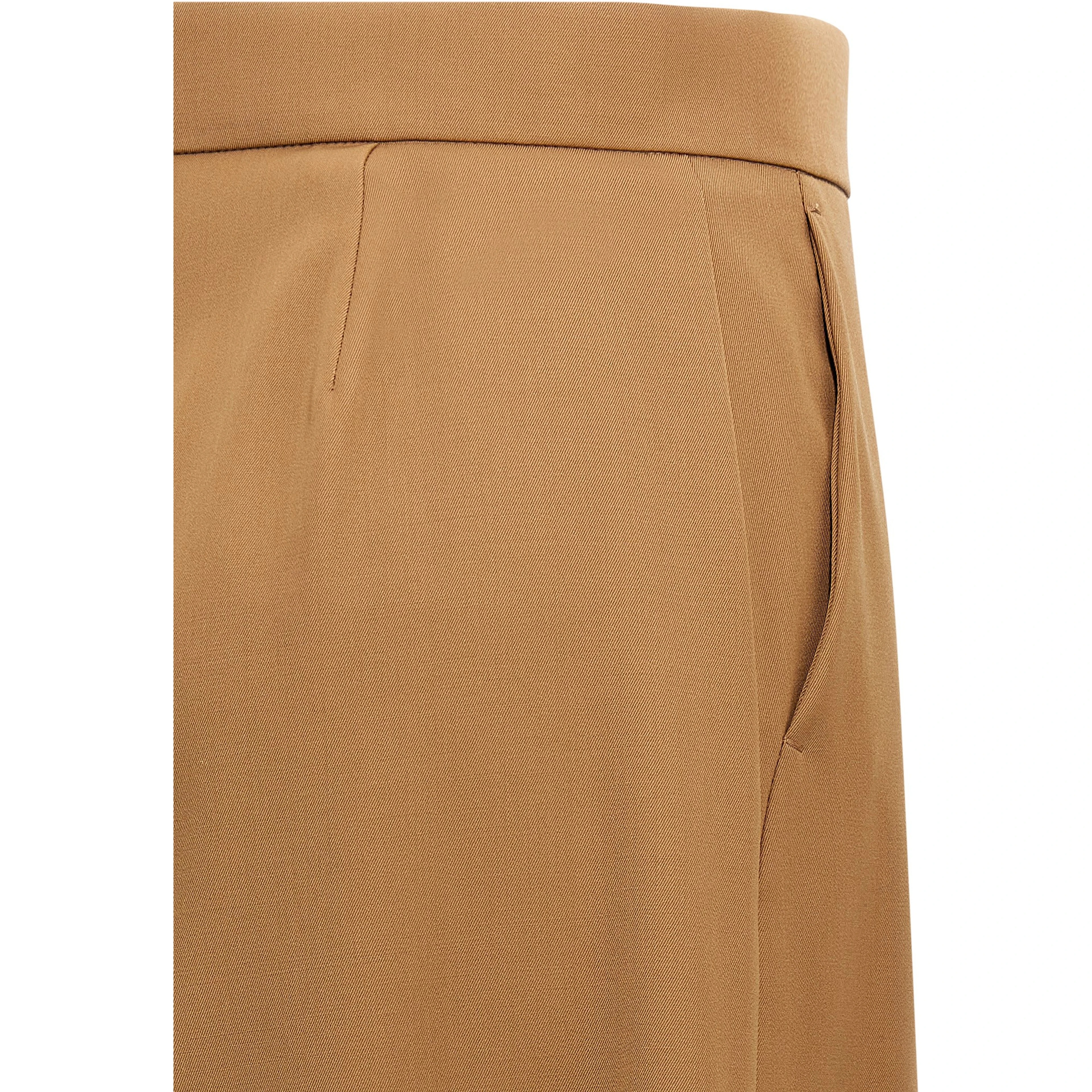 Brown Virgin Wool Casual Pants