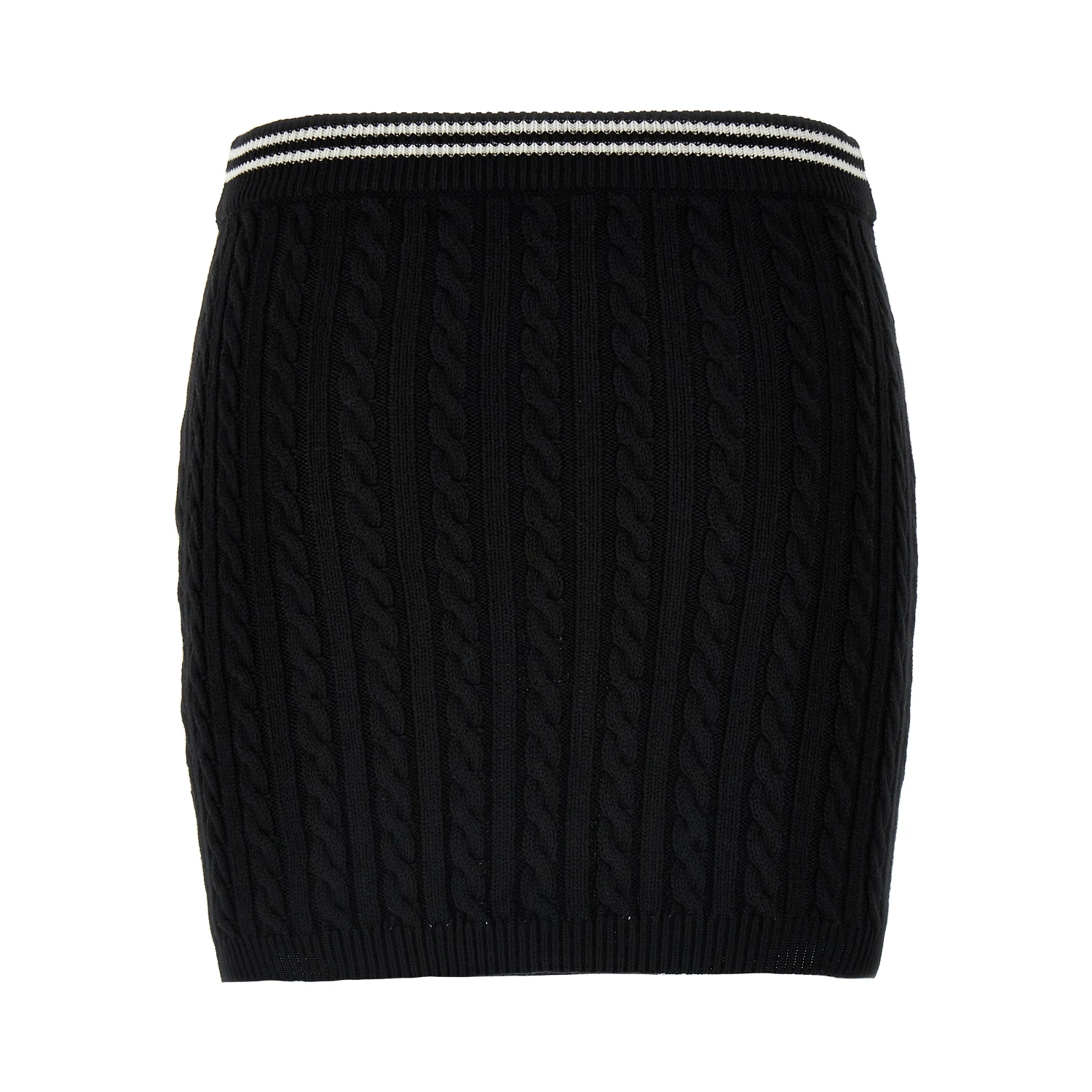 Bicolor Cotton Long Skirt