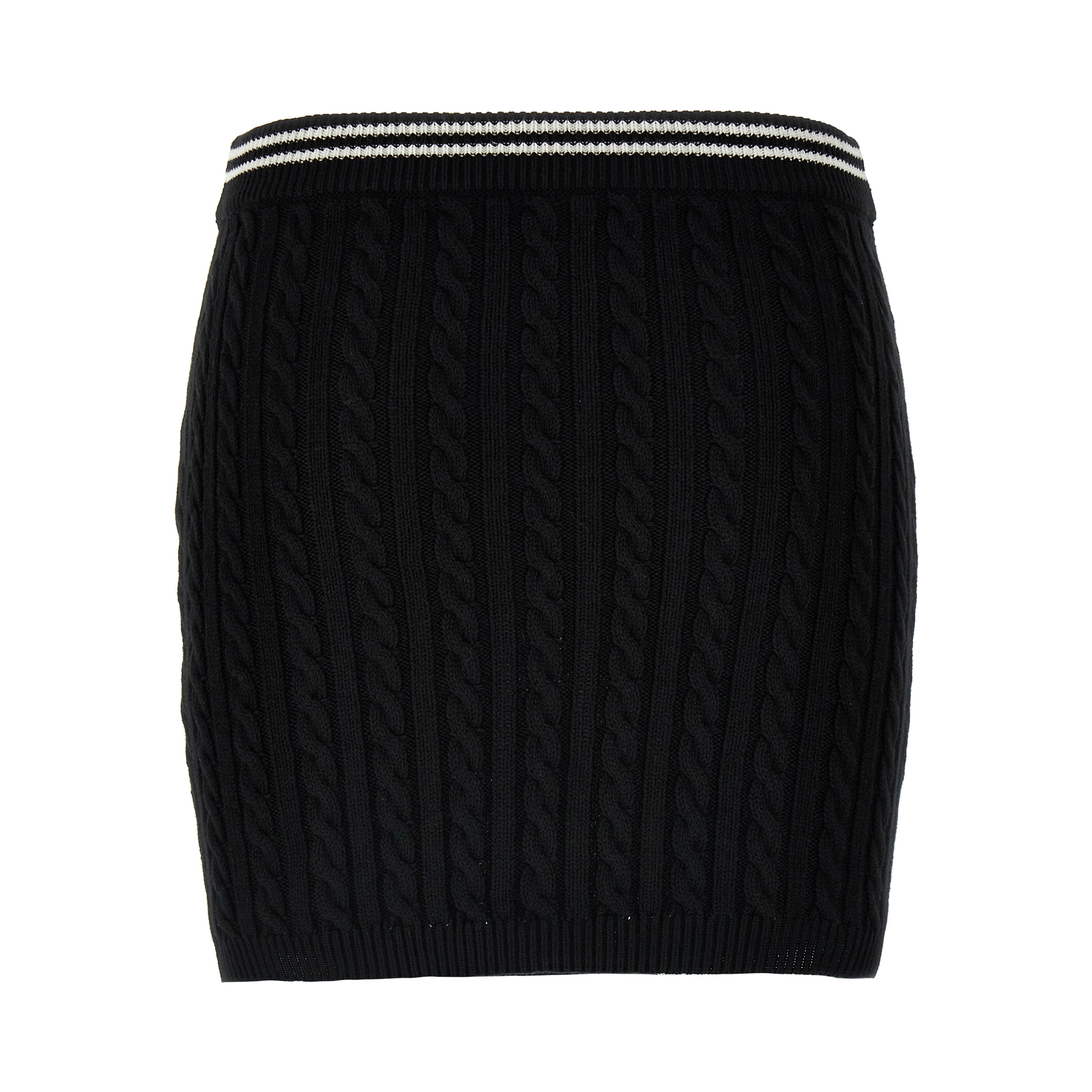 Bicolor Cotton Long Skirt