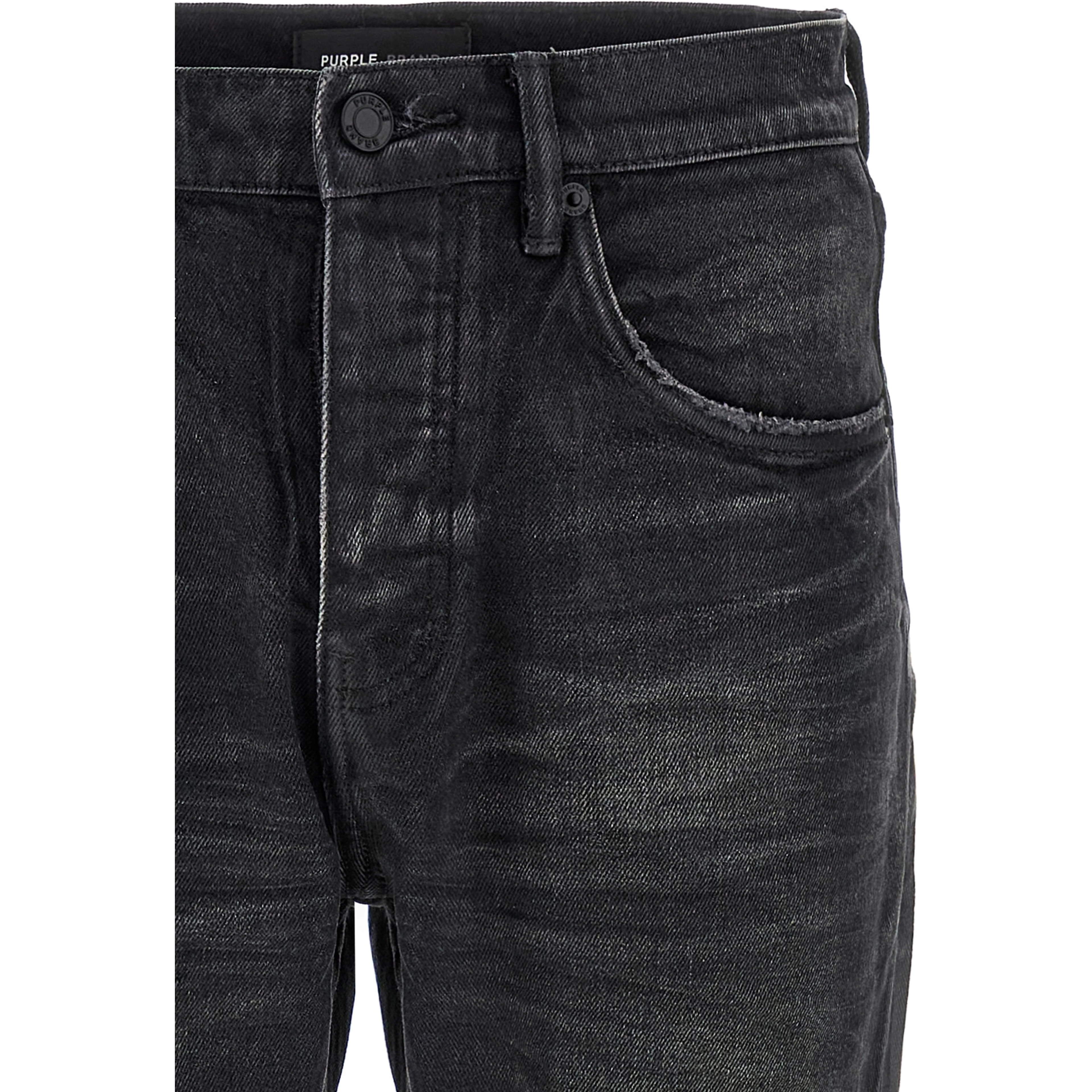 Black Cotton Straight-Leg Jeans