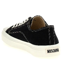 Black Cotton Low Top Sneakers