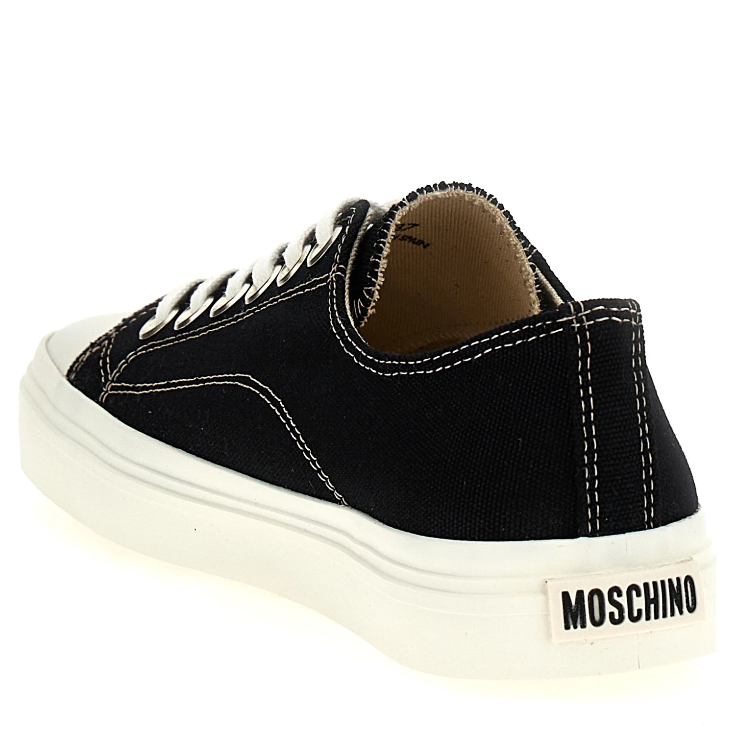Black Cotton Low Top Sneakers