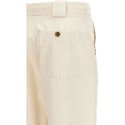 White Cotton Casual Pants