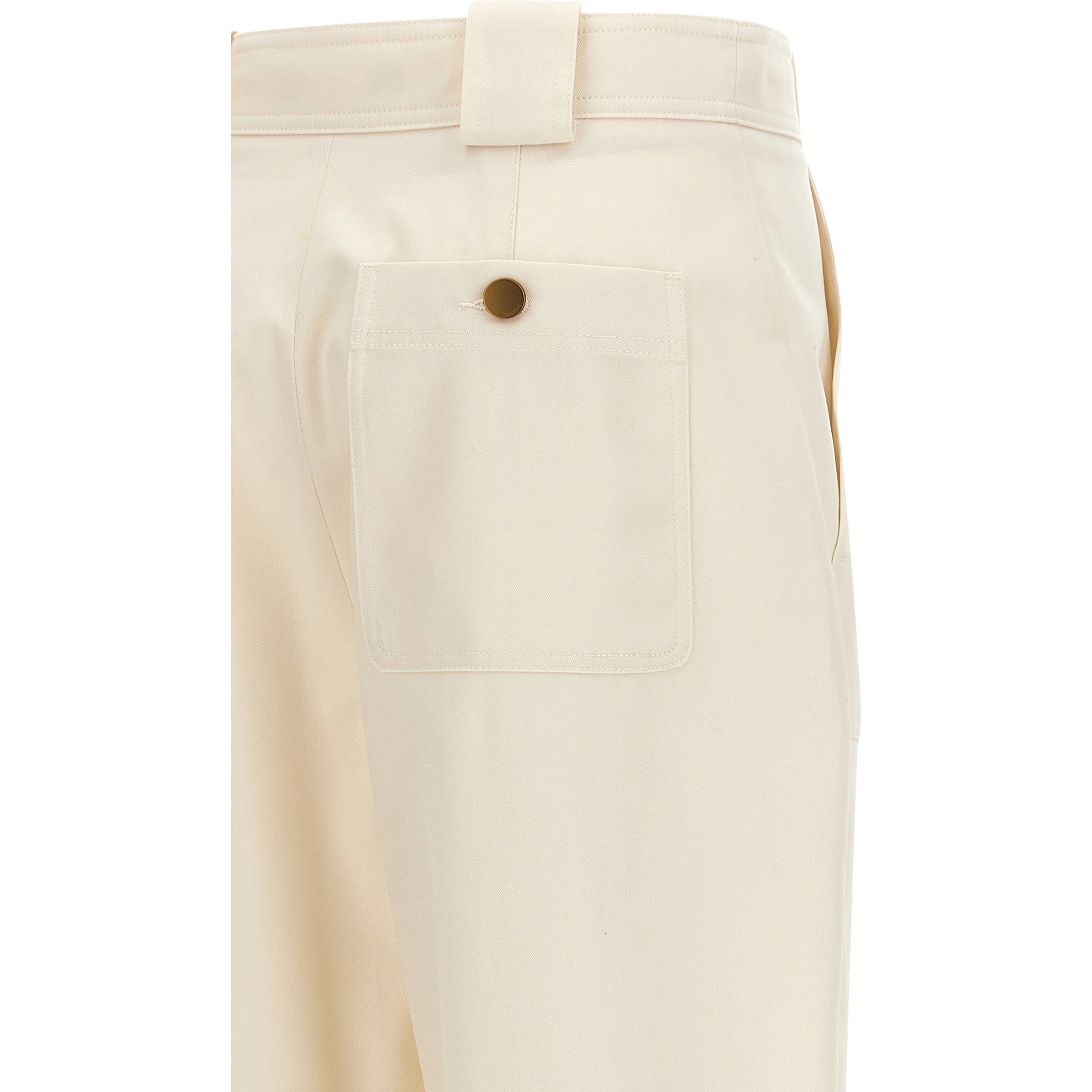 White Cotton Casual Pants