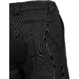 Black Cotton Casual Pants
