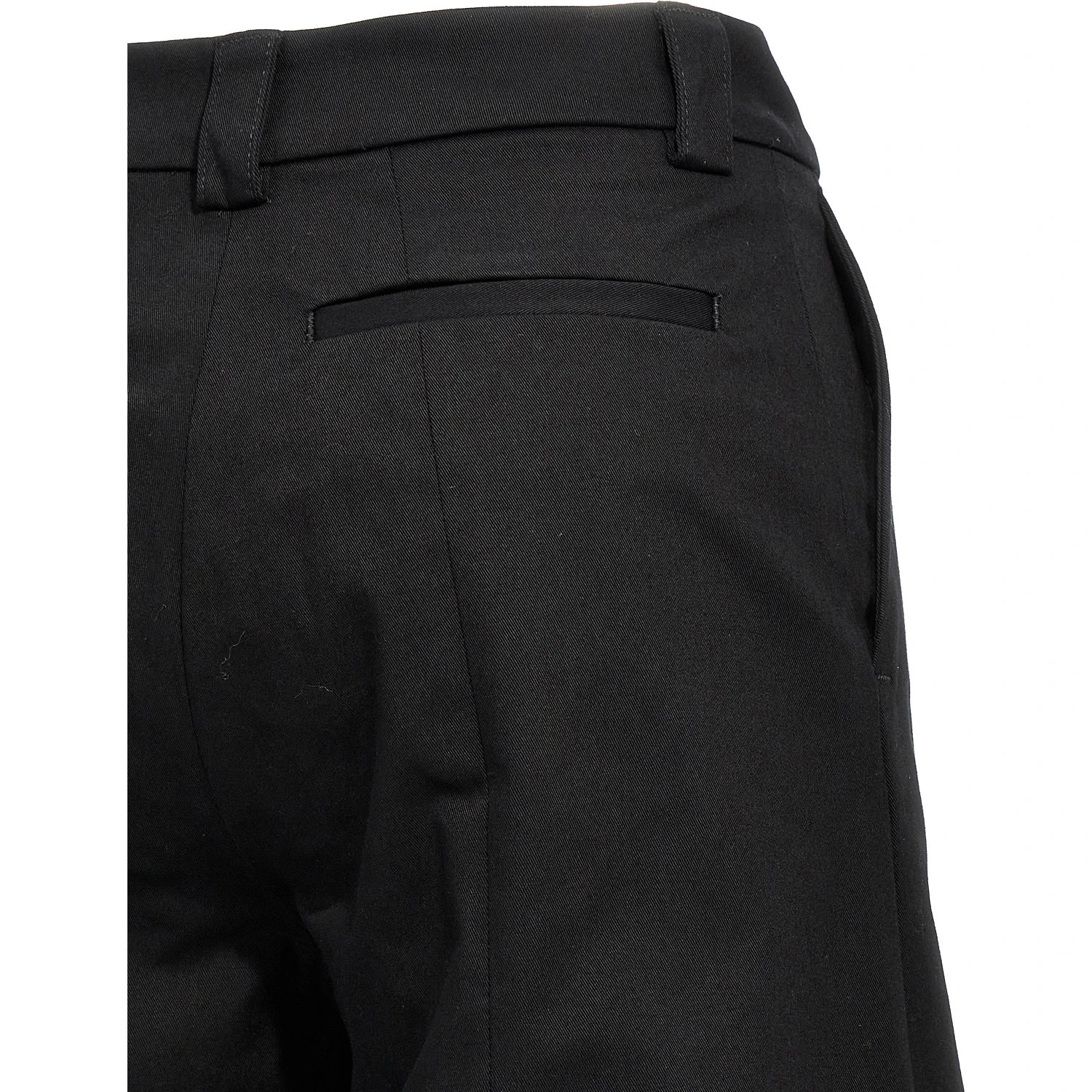 Black Cotton Casual Pants