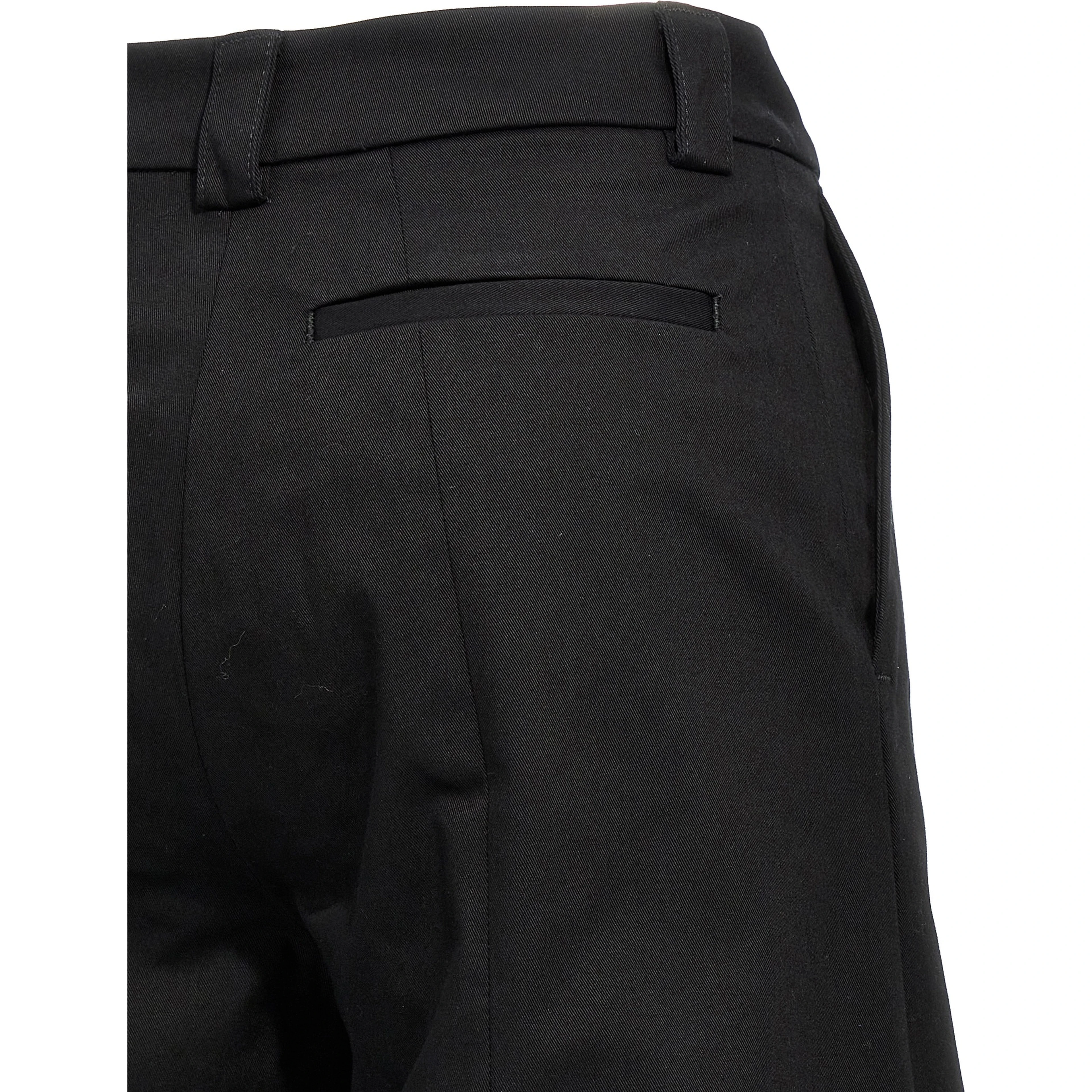 Black Cotton Casual Pants