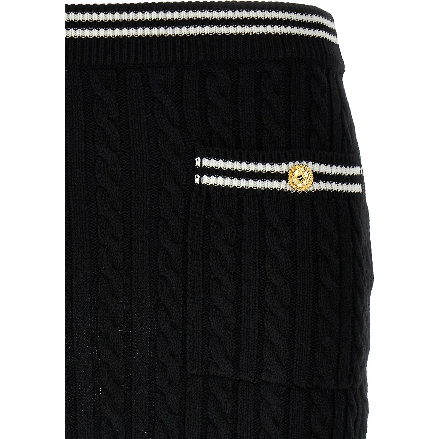 Bicolor Cotton Long Skirt