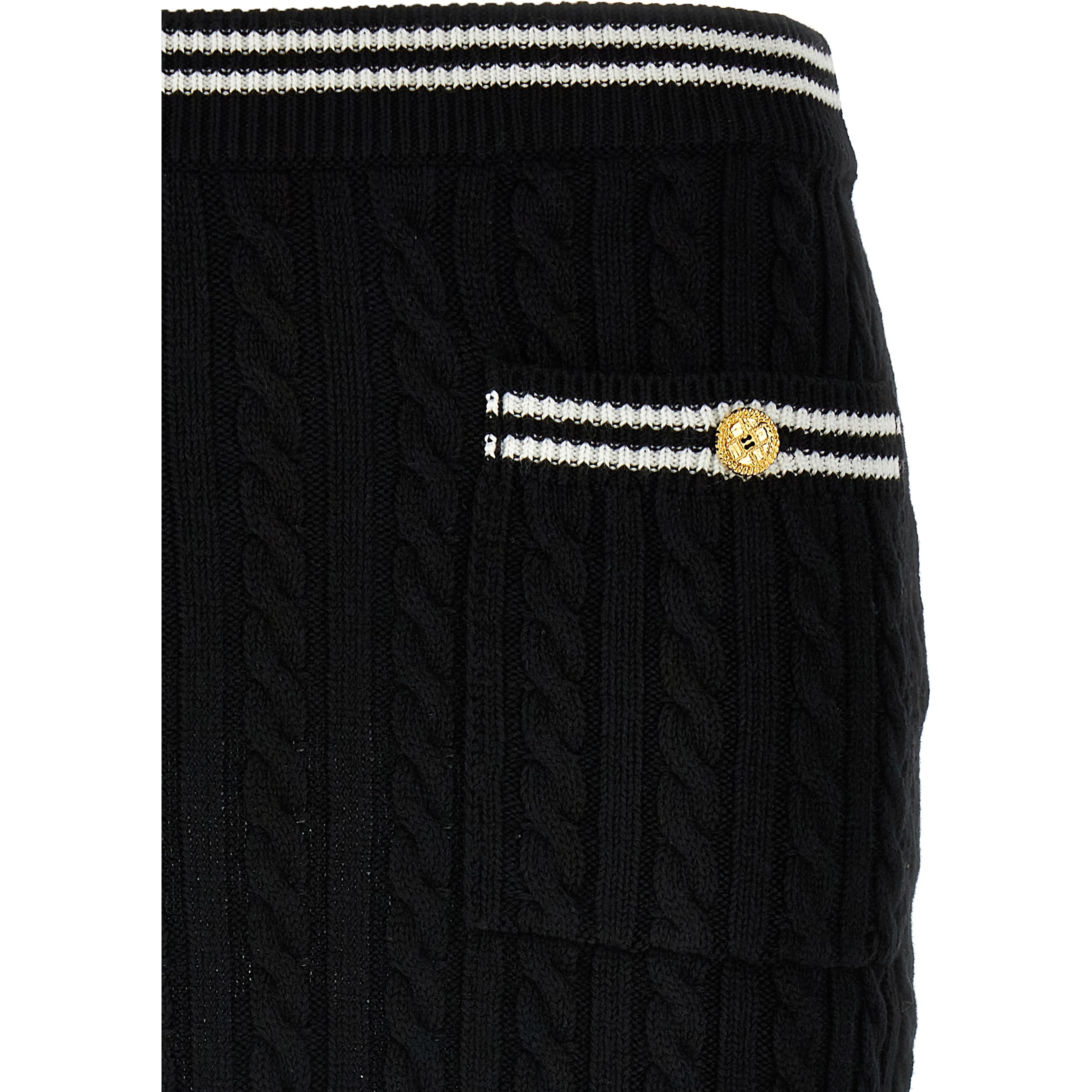Bicolor Cotton Long Skirt