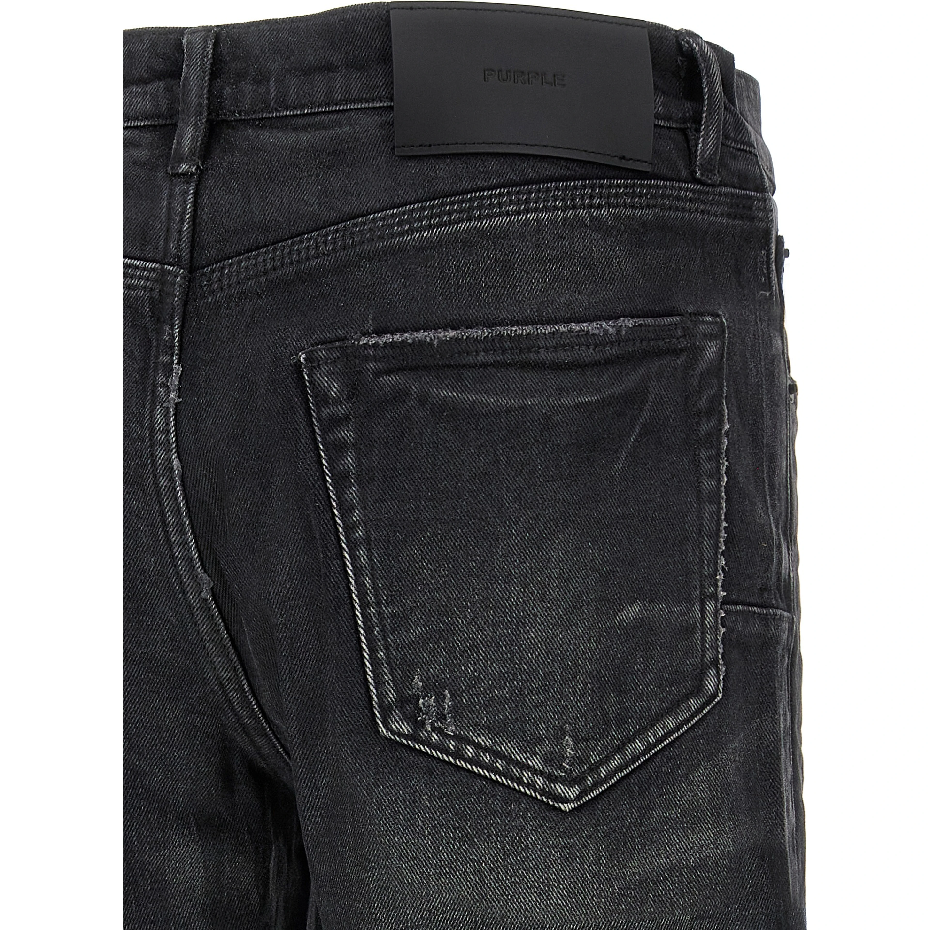 Black Cotton Straight-Leg Jeans