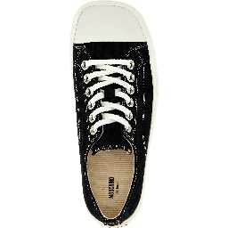 Black Cotton Low Top Sneakers