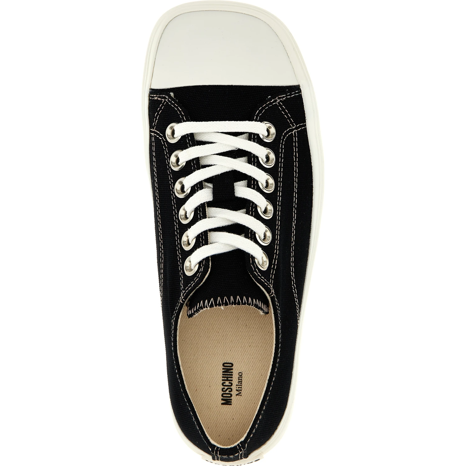 Black Cotton Low Top Sneakers