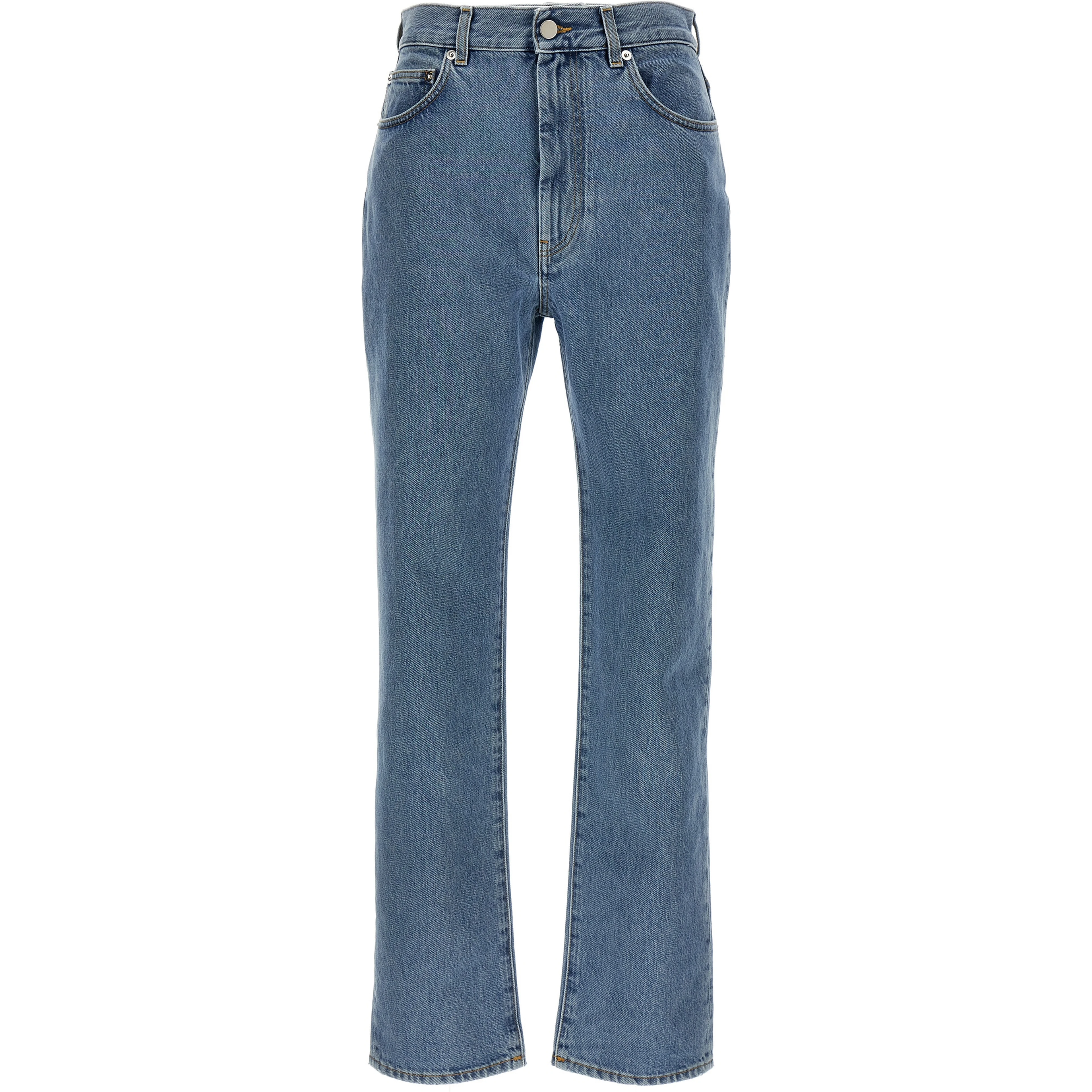 Blue Organic Cotton Straight-Leg Jeans