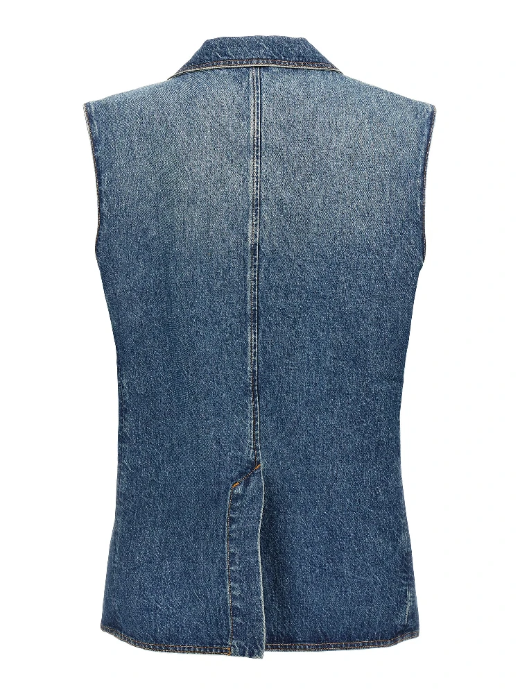 Blue Cotton Sleeveless Jacket alternative