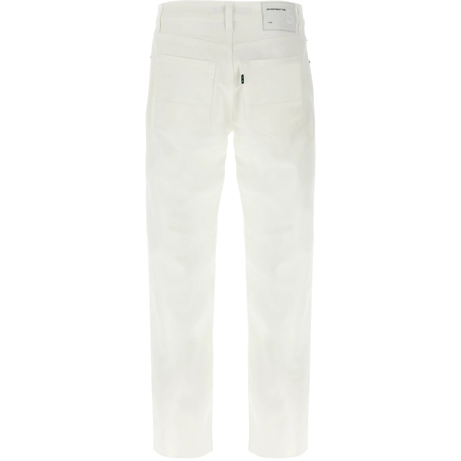 White Cotton Straight-Leg Jeans