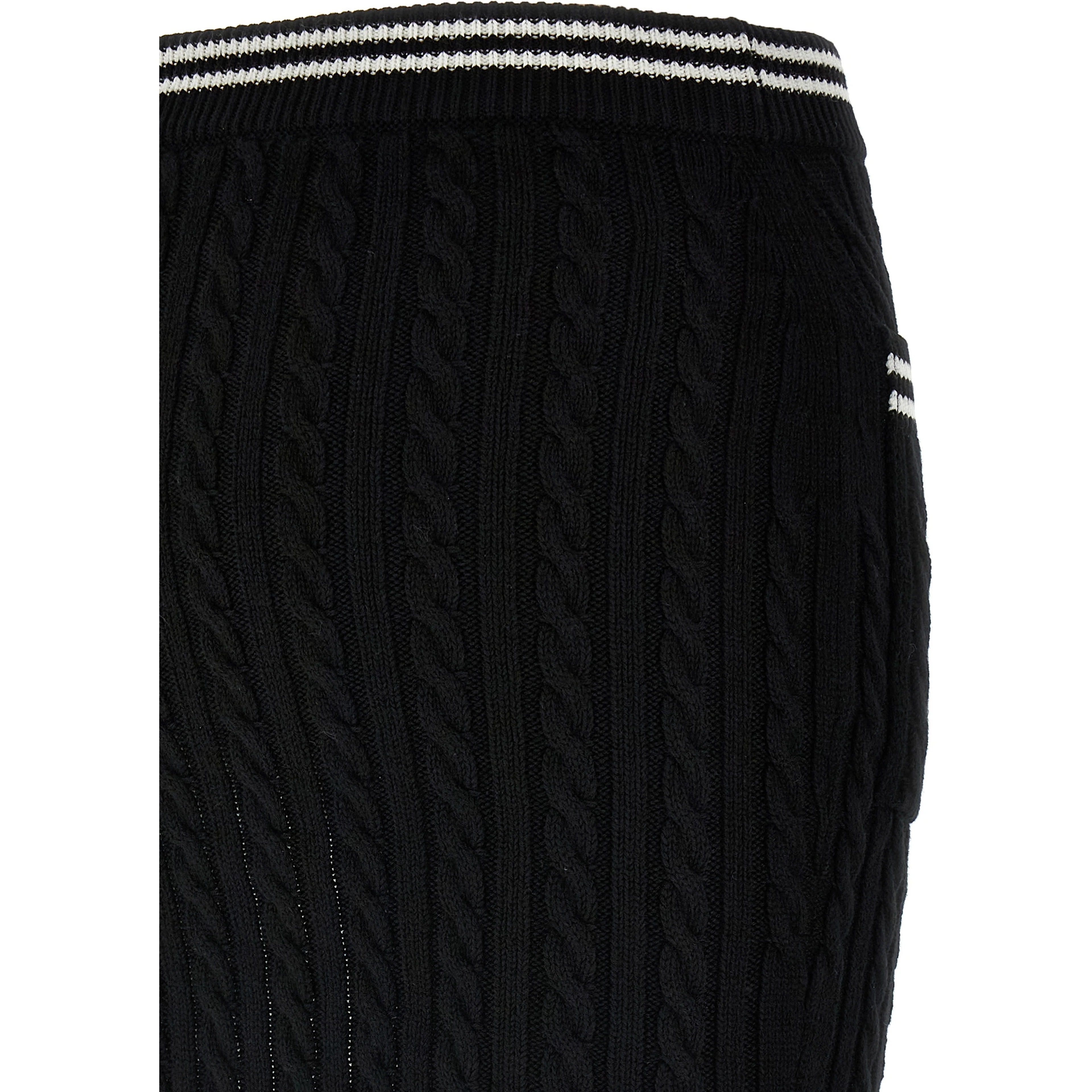 Bicolor Cotton Long Skirt